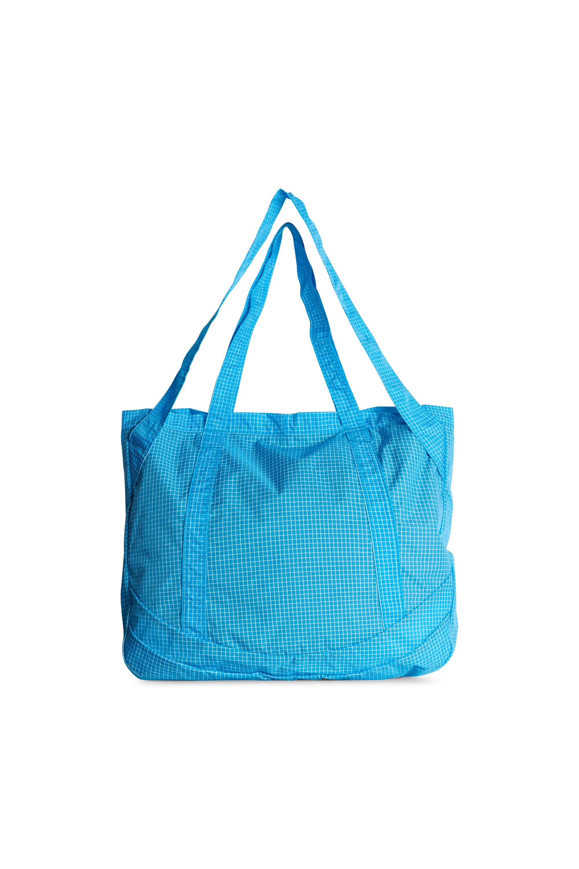 Straight checked wool-blend pants Blue