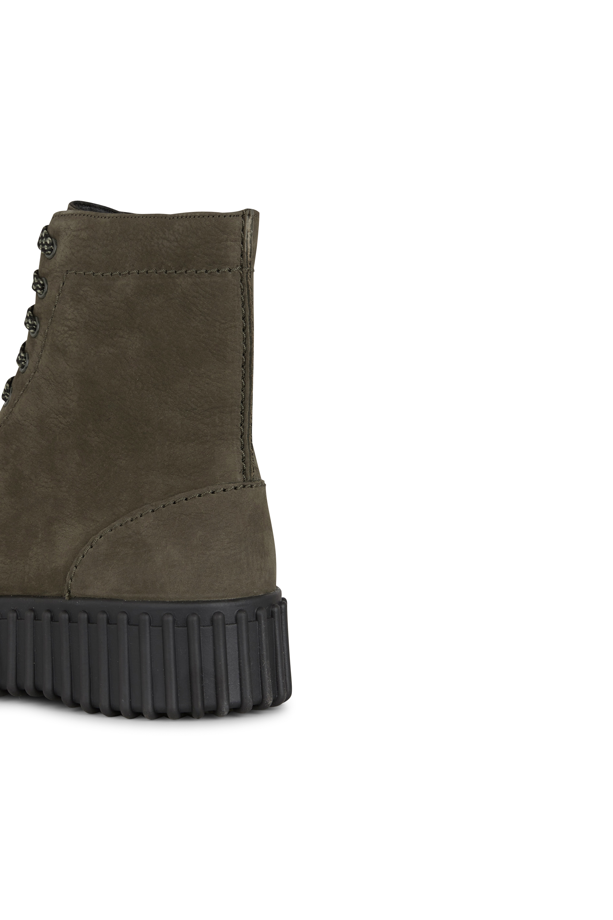 Heeled leather mid-calf boots Green