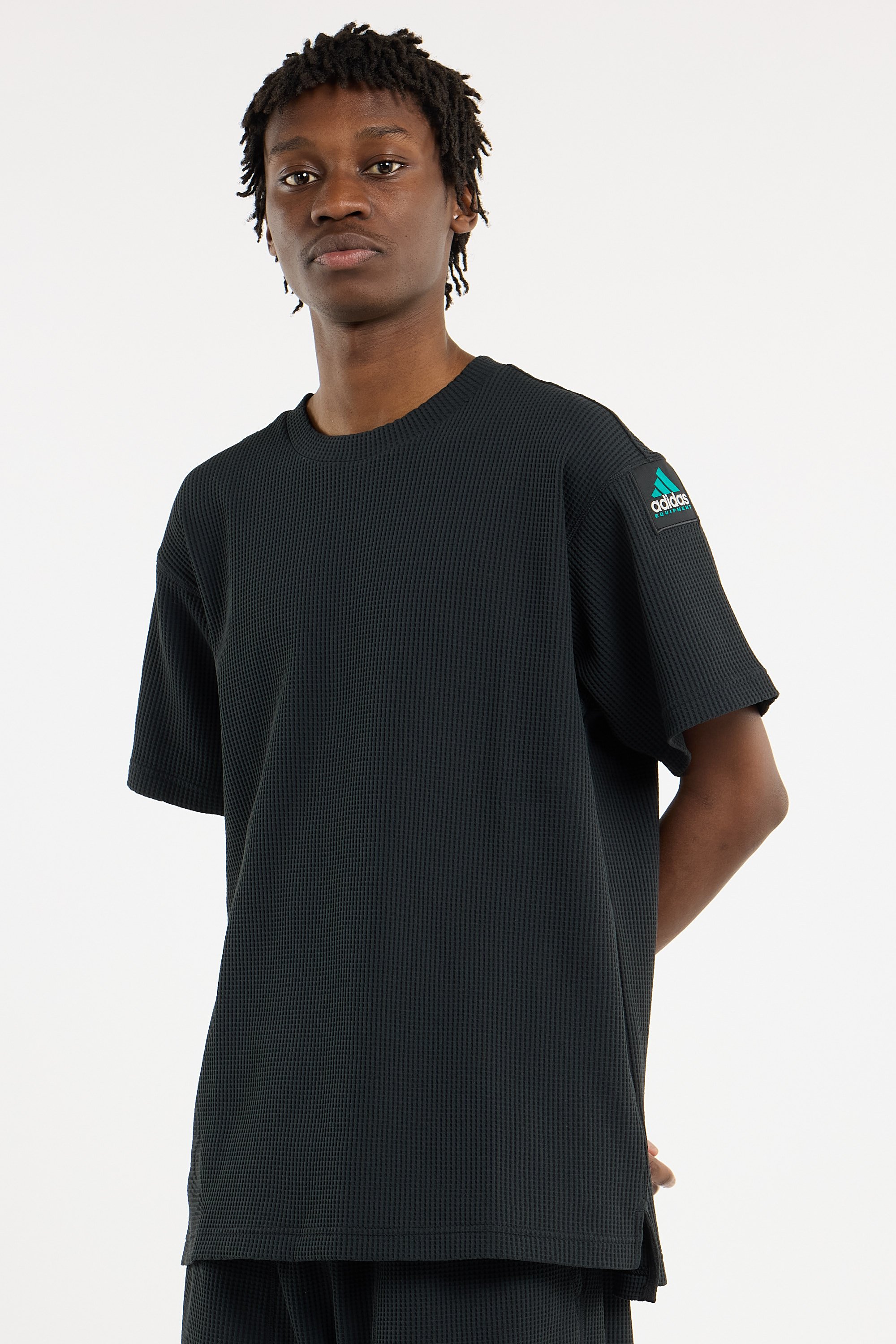 Regular-fit round-neck cotton T-shirt | Black ADIDAS Men