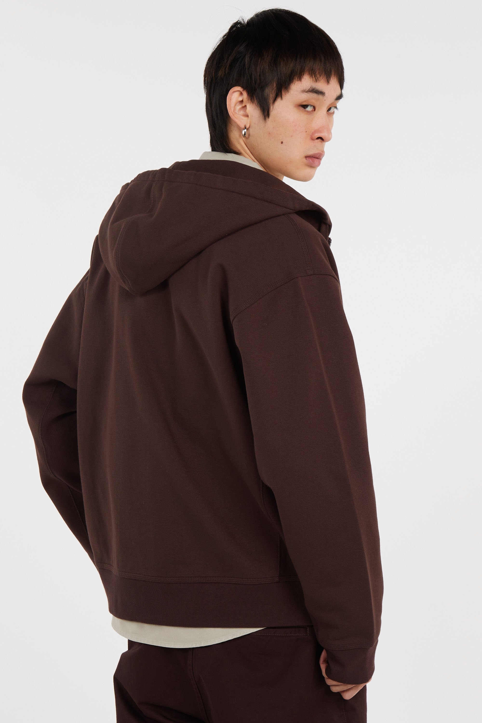 Sweatshirt zippé Marron