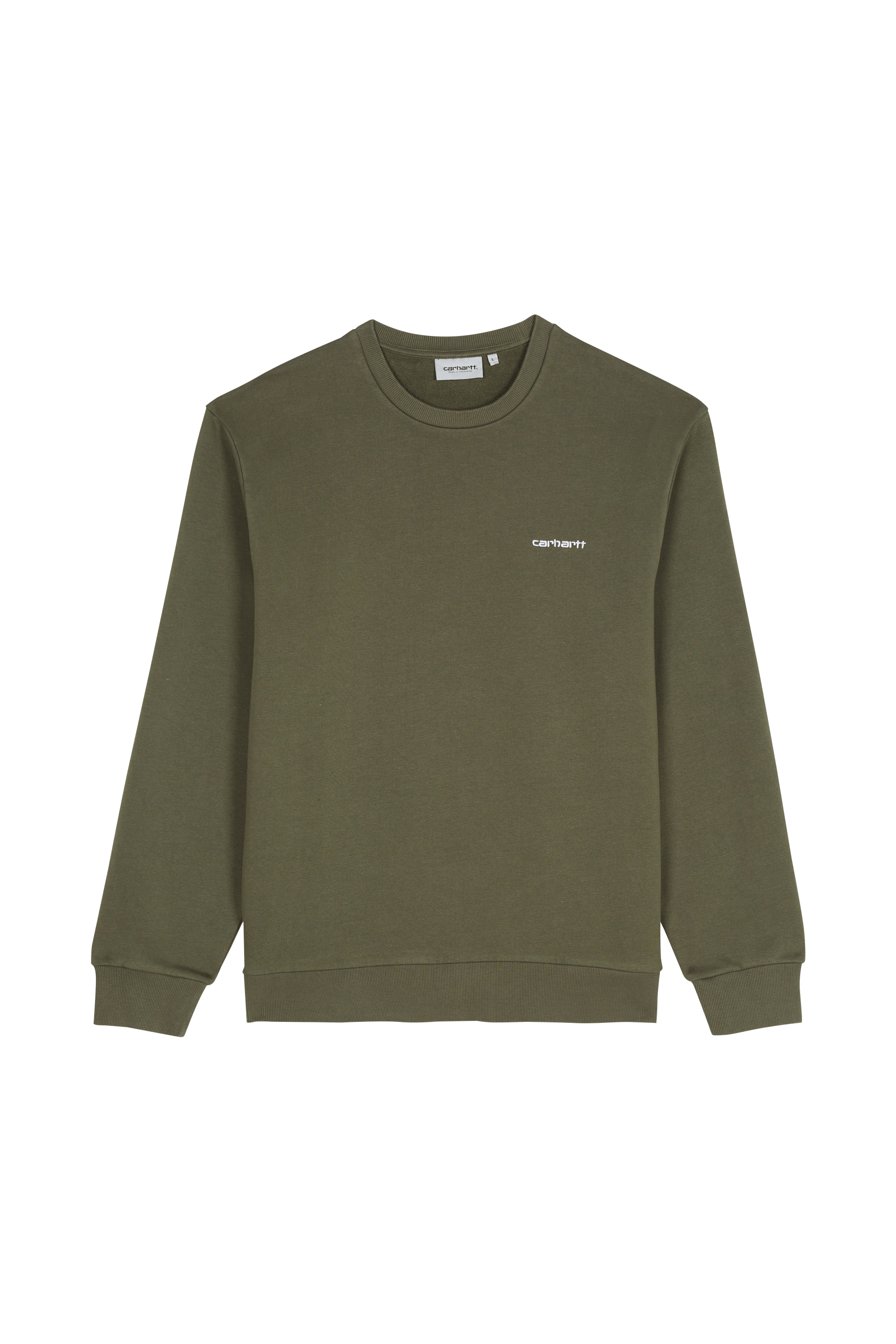 Sweatshirt Script Embroidery Sweat Leaf / white