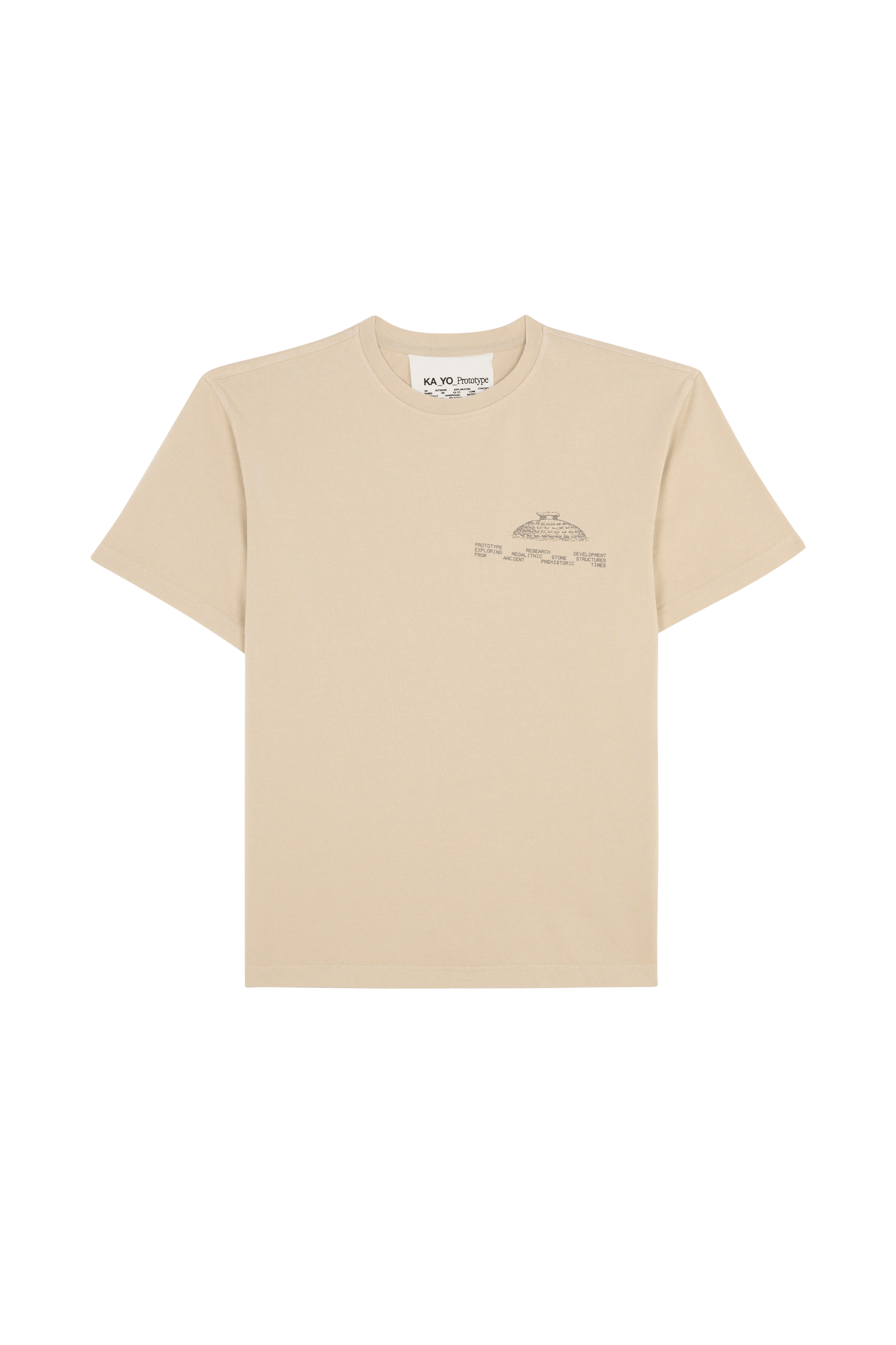 Regular-fit round-neck cotton T-shirt KA_YO_Prototype Beige