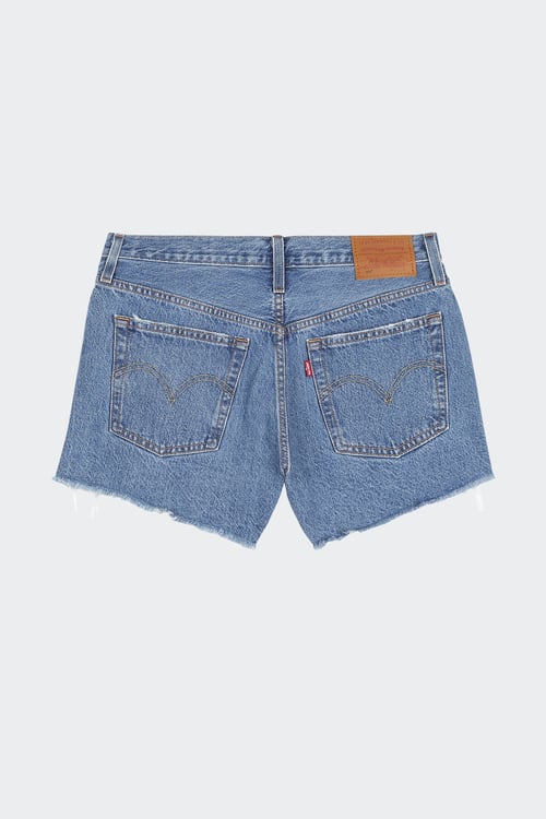 LEVI'S Short court en denim délavé Bleu