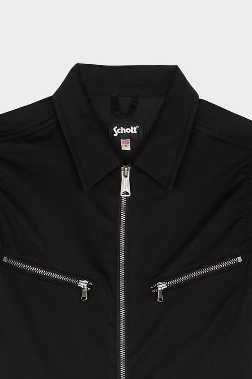 SCHOTT Combi-short badgée en coton mélangé  Noir