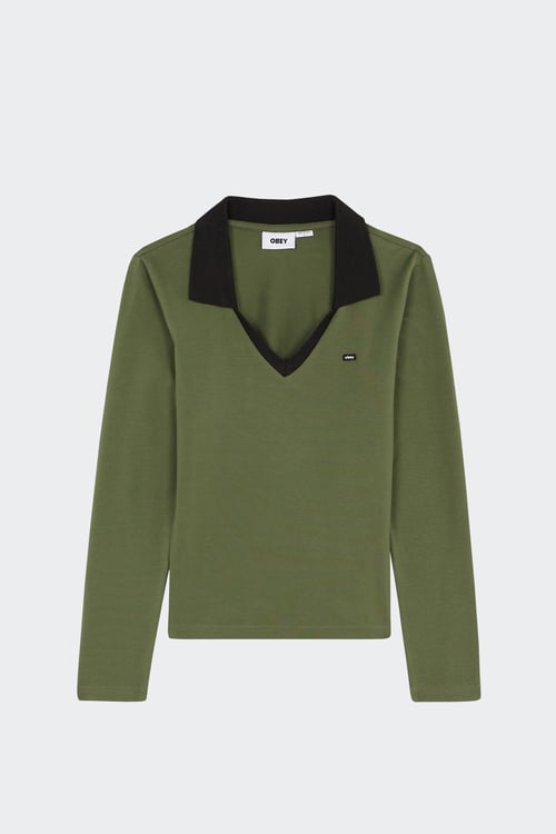 Obey - Polo - Taille XS Vert femme