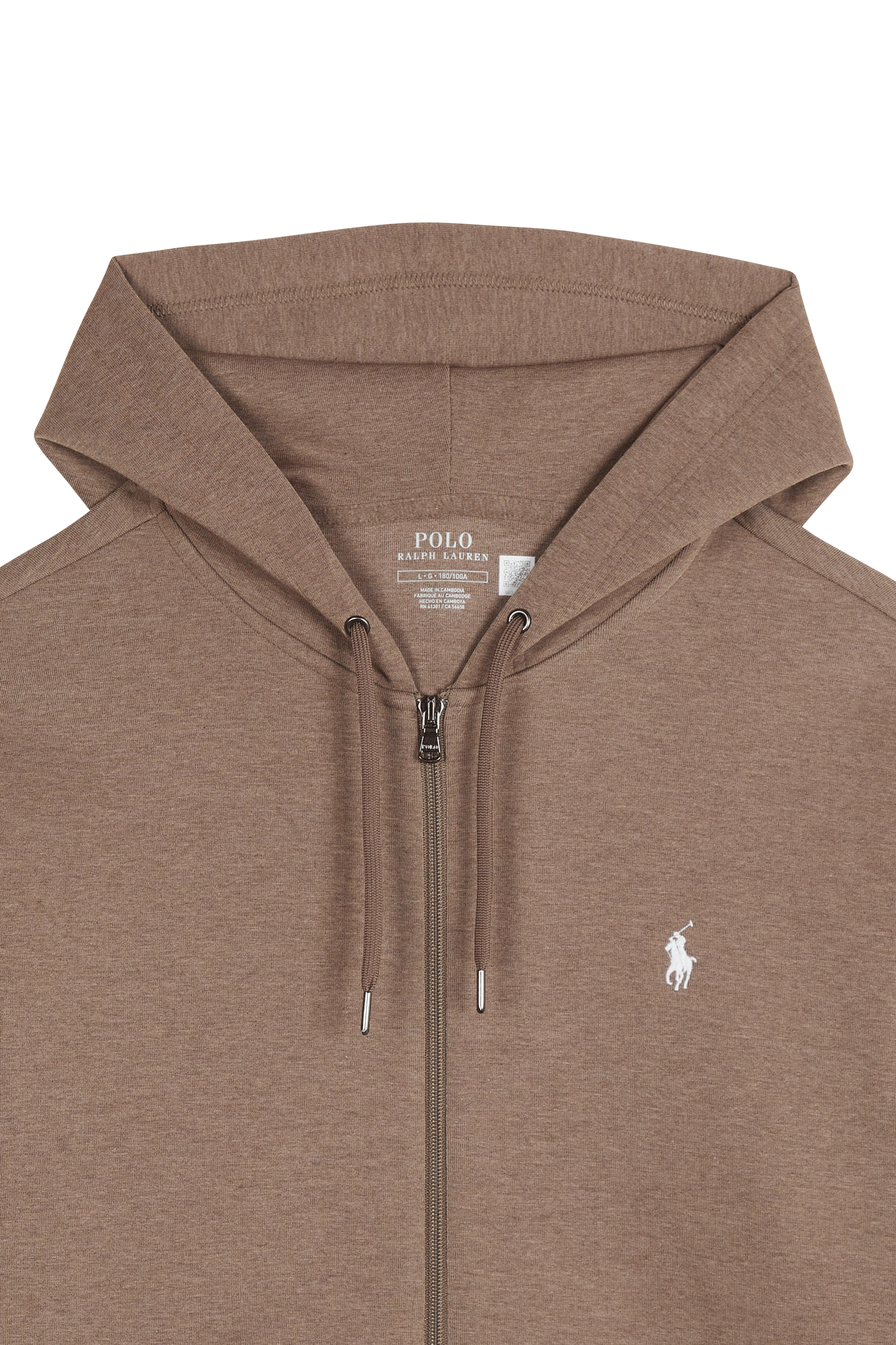 Zippered hoodie Brown