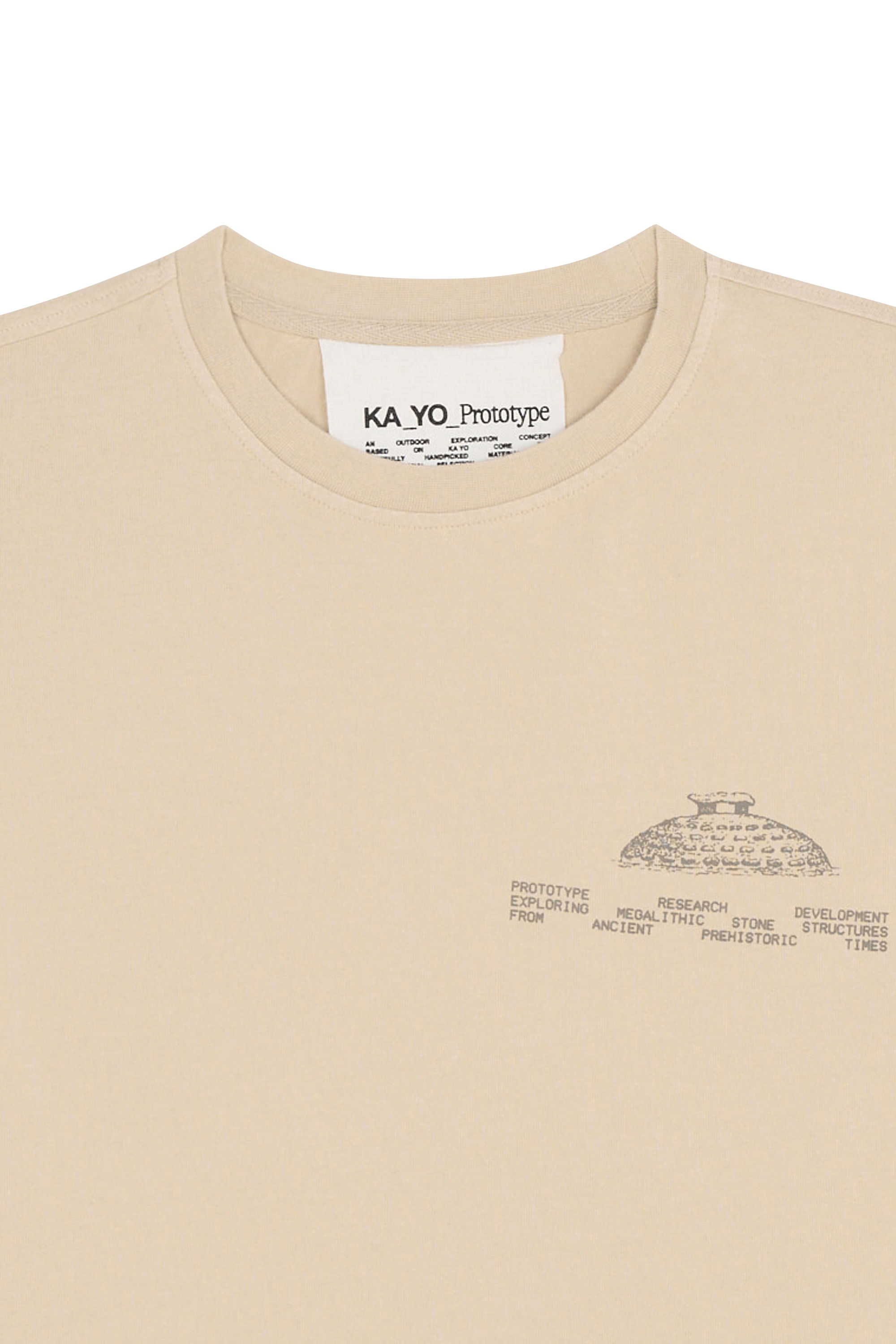 Regular-fit round-neck cotton T-shirt Beige