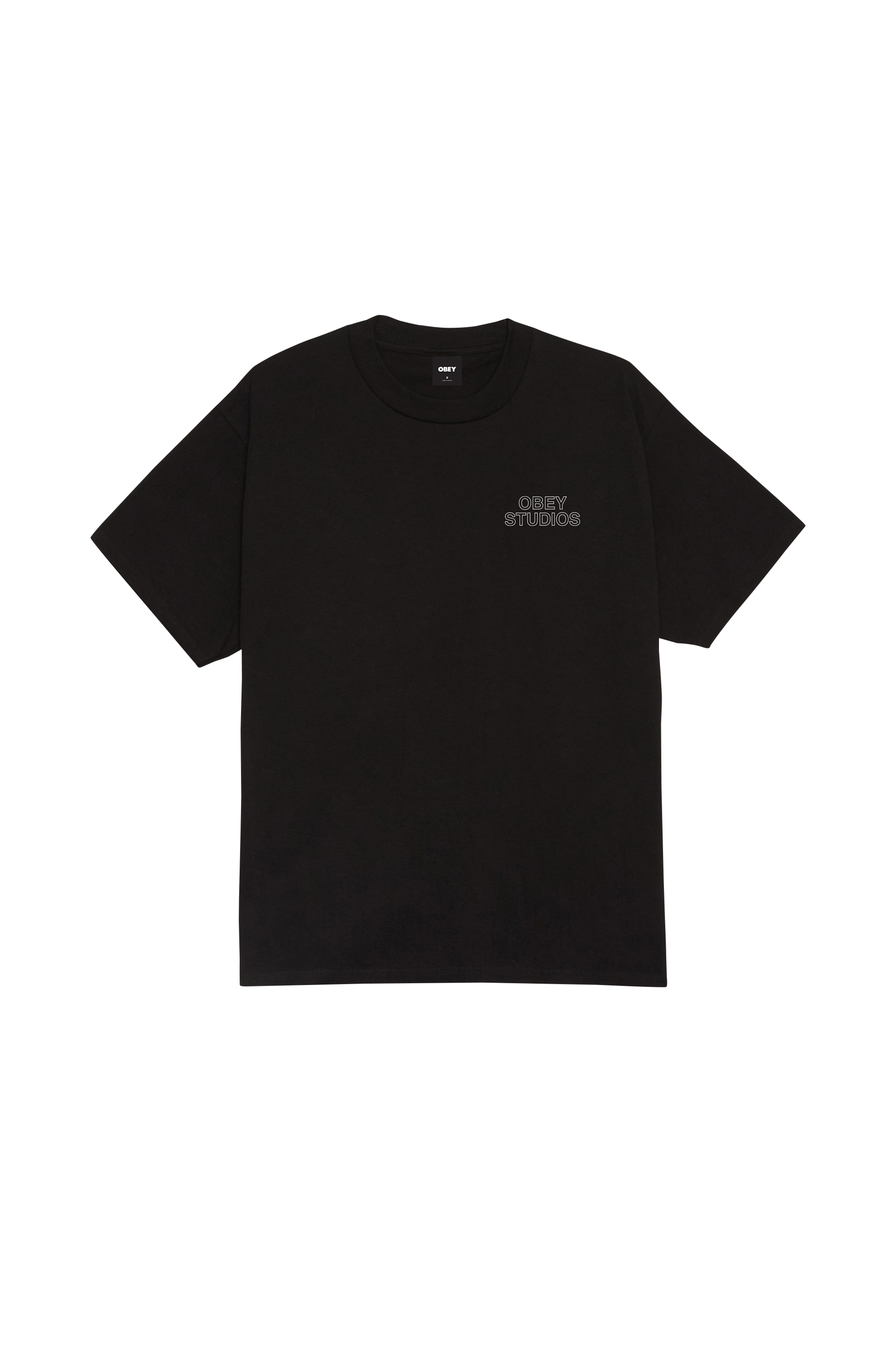 Regular-fit round-neck cotton T-shirt | Black OBEY Men