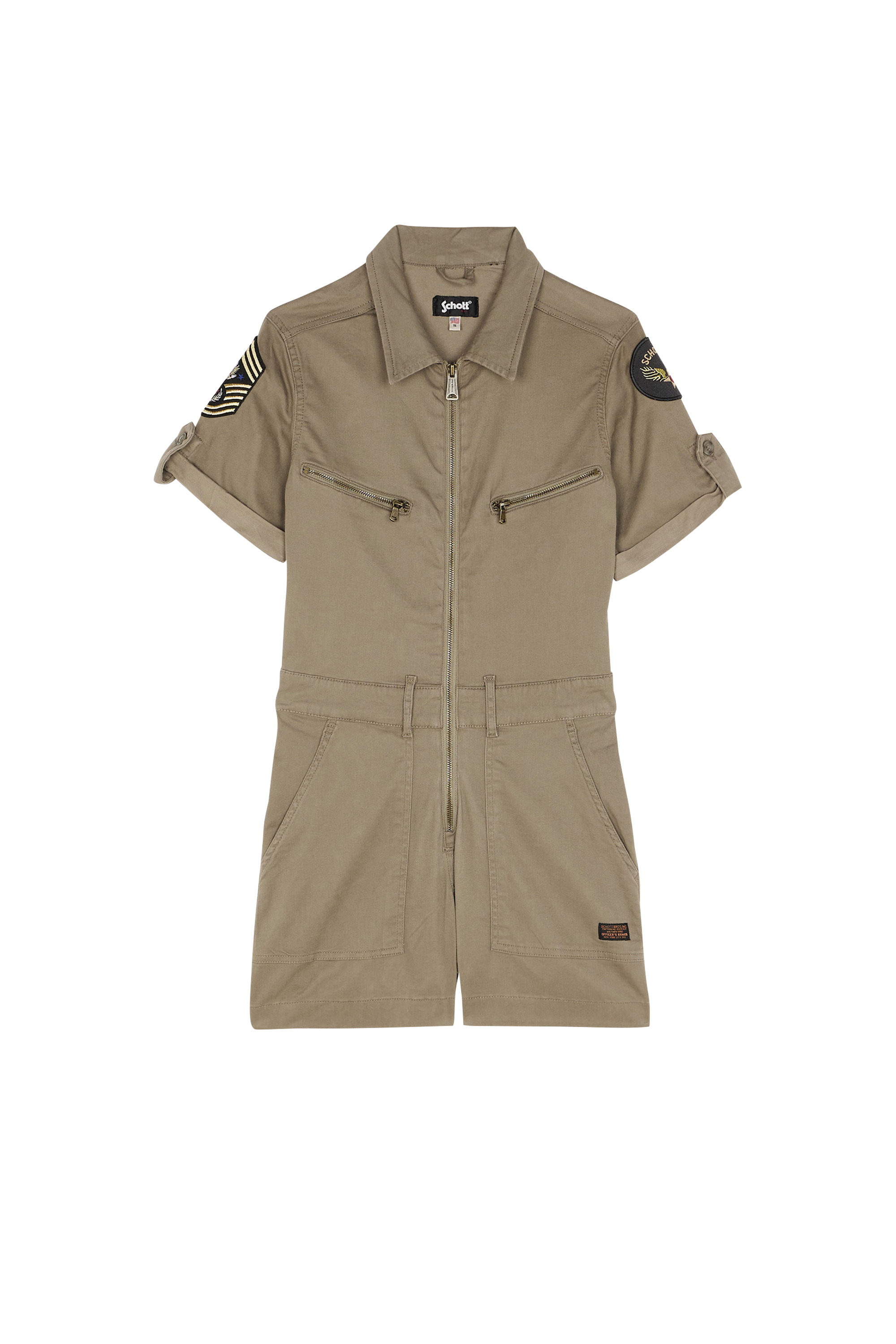 Cotton-blend playsuit with badges Green