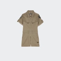 Cotton-blend playsuit with badges TRSWIFTW Light kaki