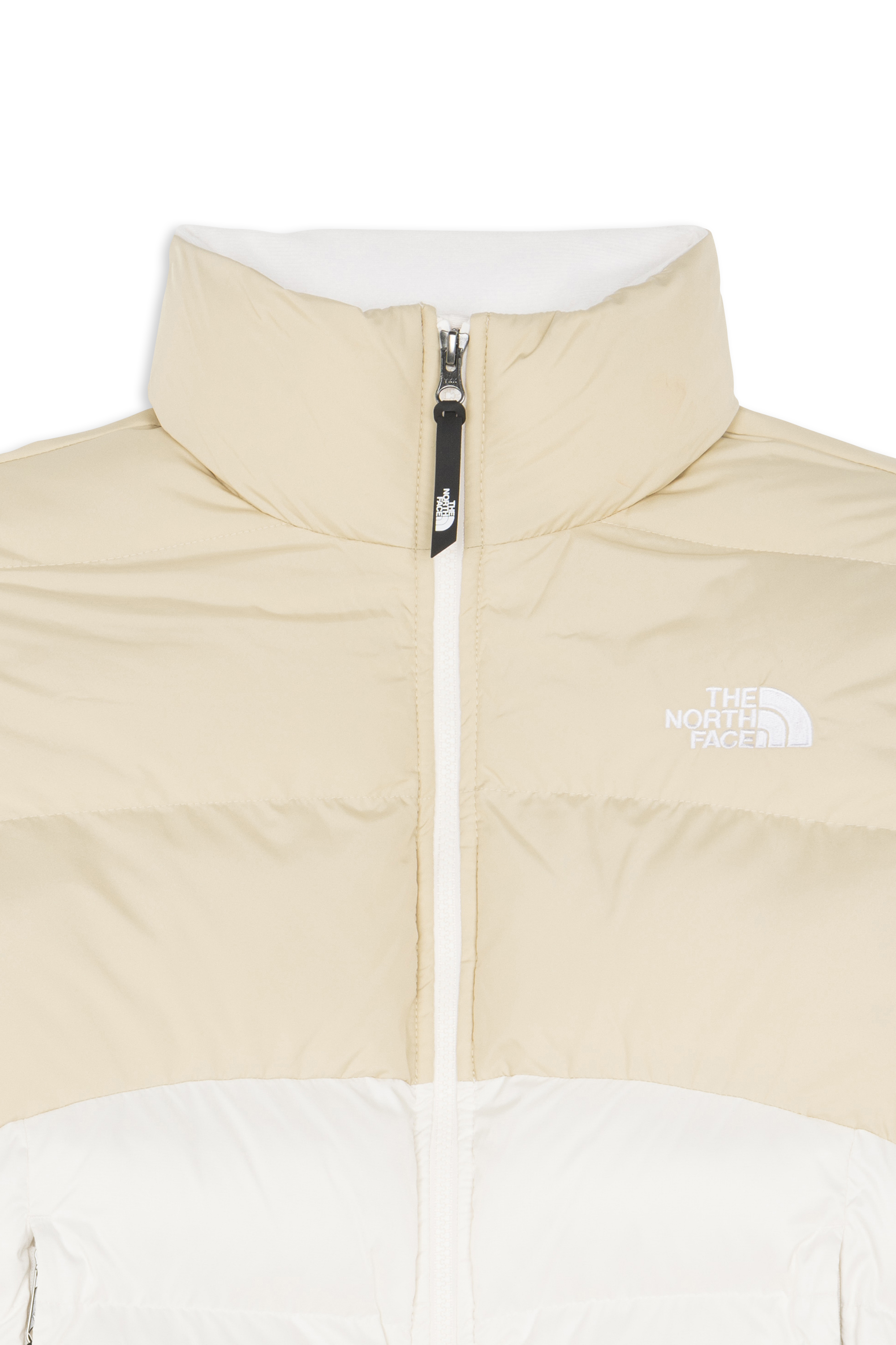 Lightweight quilted padded jacket with high neck White