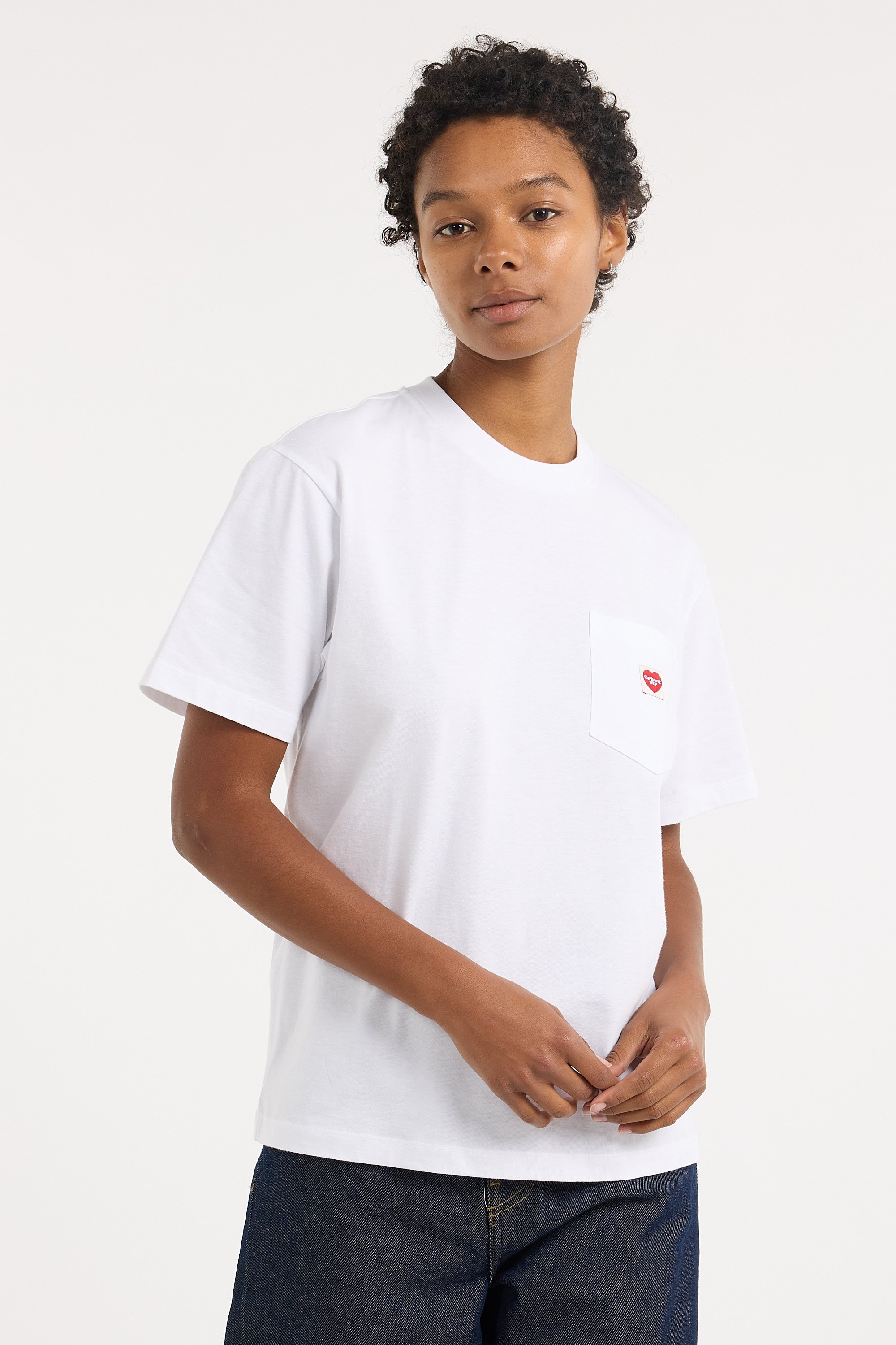 Regular-fit round-neck cotton T-shirt | White CARHARTT WIP Women