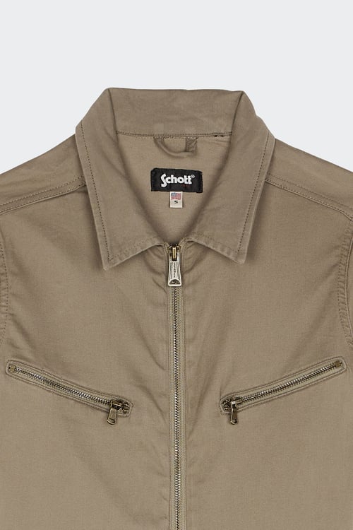 SCHOTT Combi-short badgée en coton mélangé  Vert