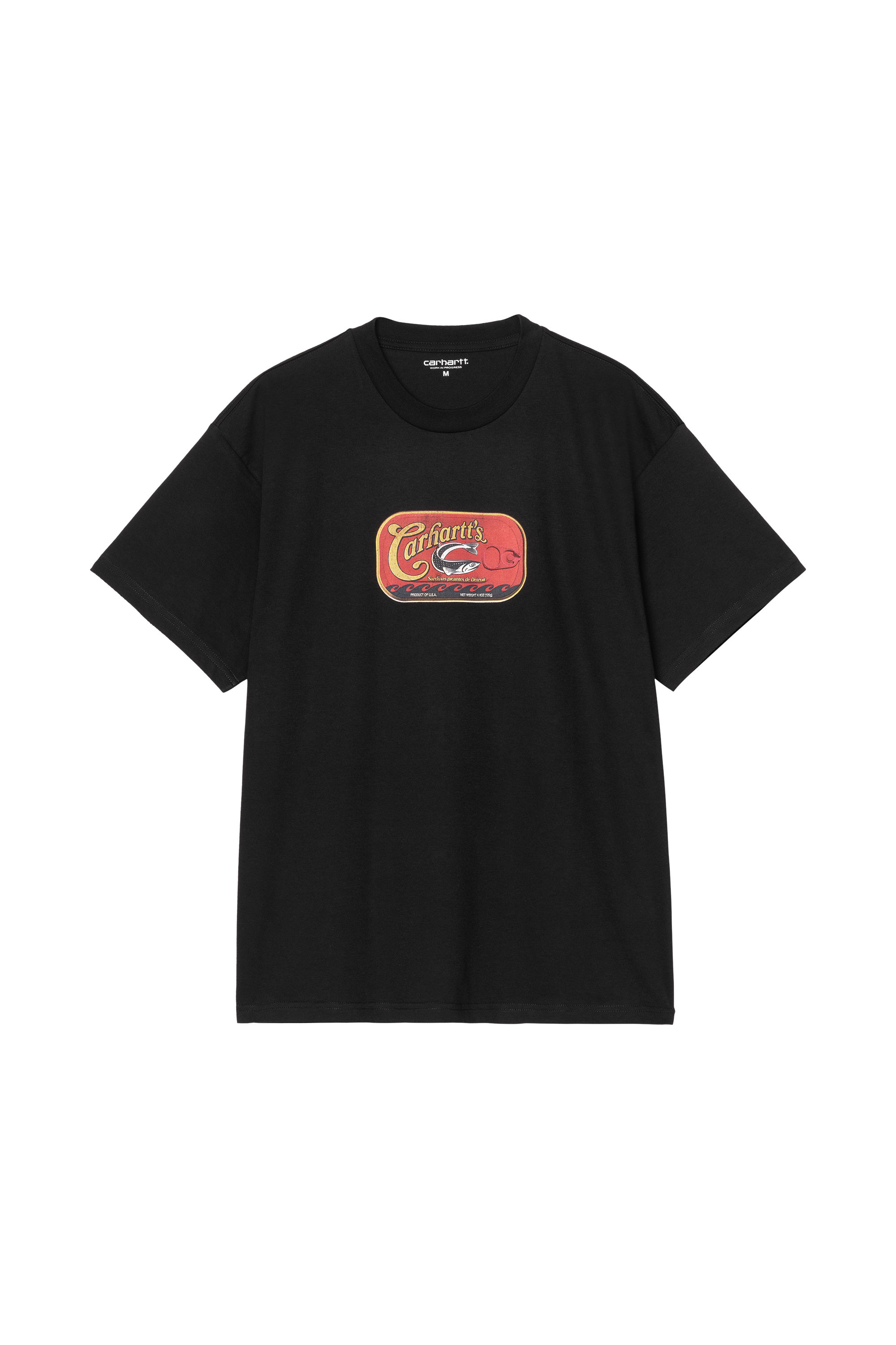 Regular-fit round-neck cotton T-shirt S/S Sardinas T-Shirt Black