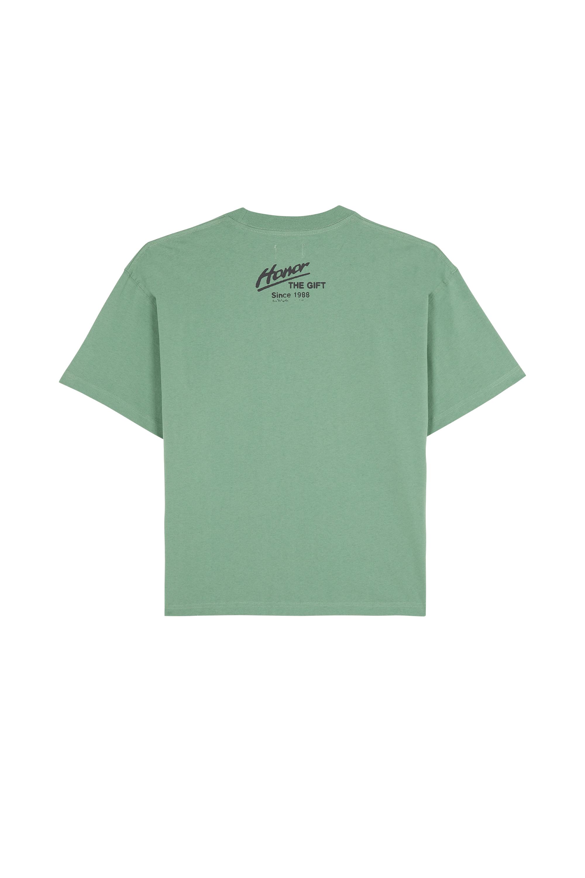 Regular-fit round-neck cotton T-shirt Green