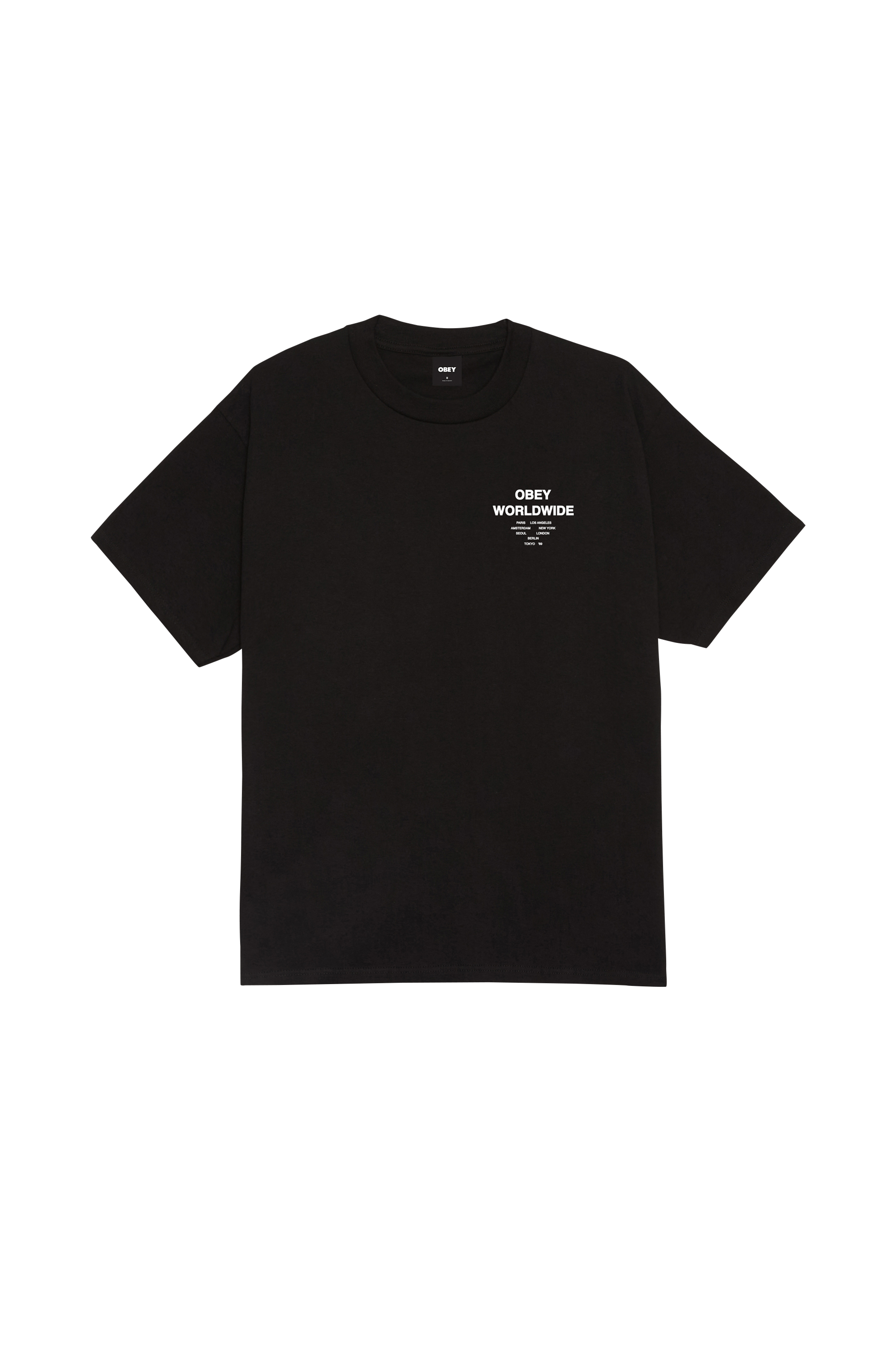 Regular-fit round-neck cotton T-shirt | Black OBEY Men