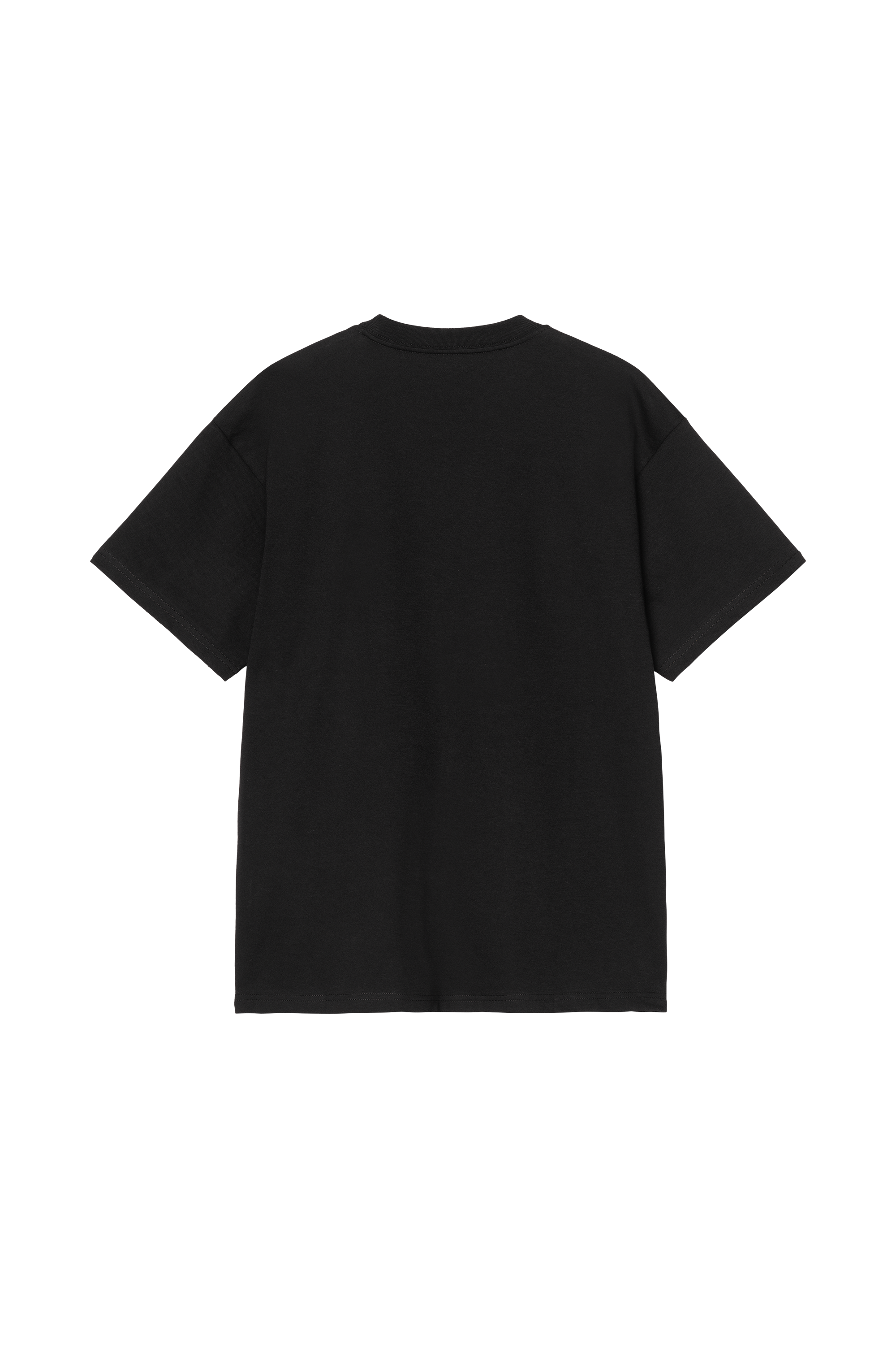 Regular-fit round-neck cotton T-shirt Black