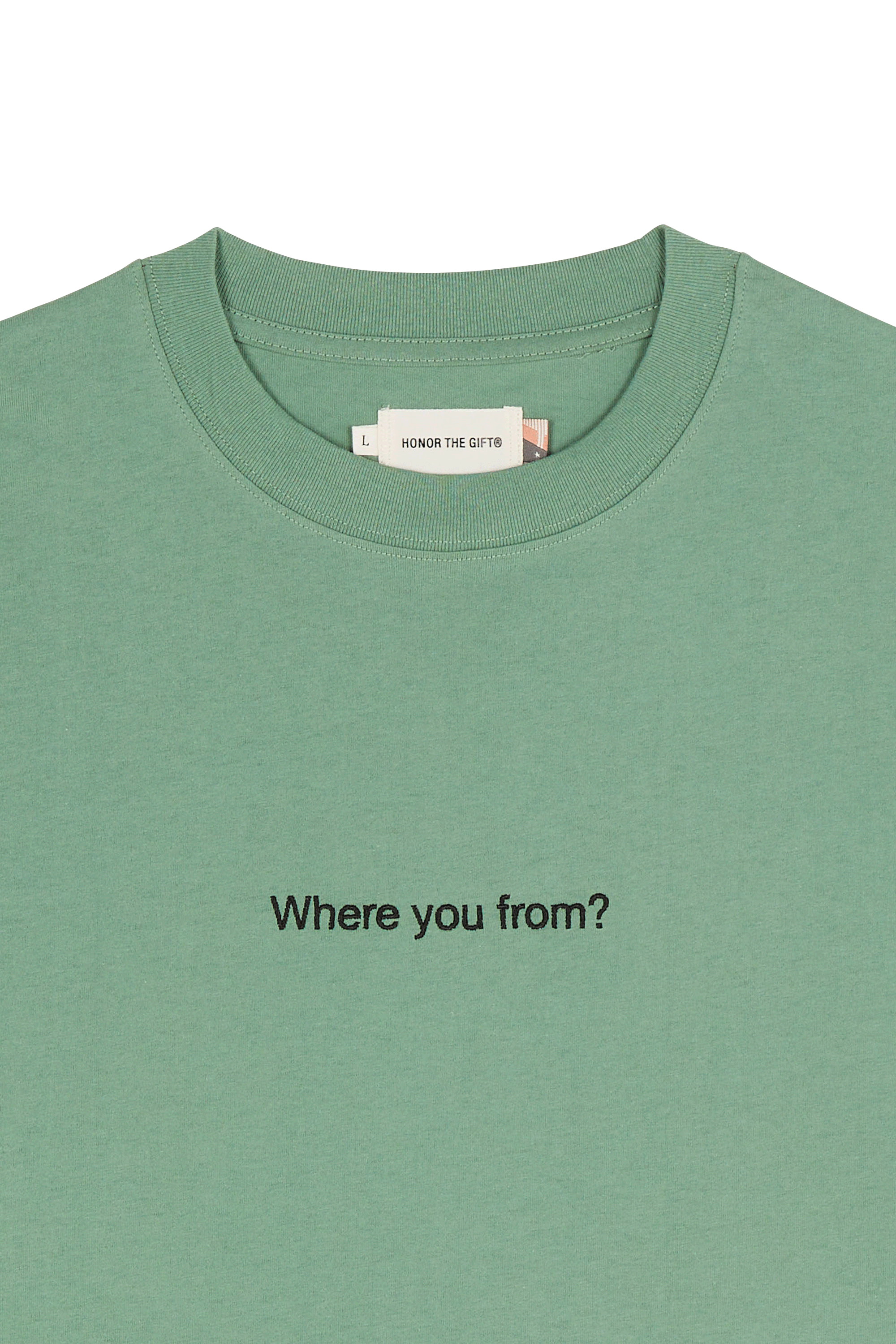 Regular-fit round-neck cotton T-shirt Green