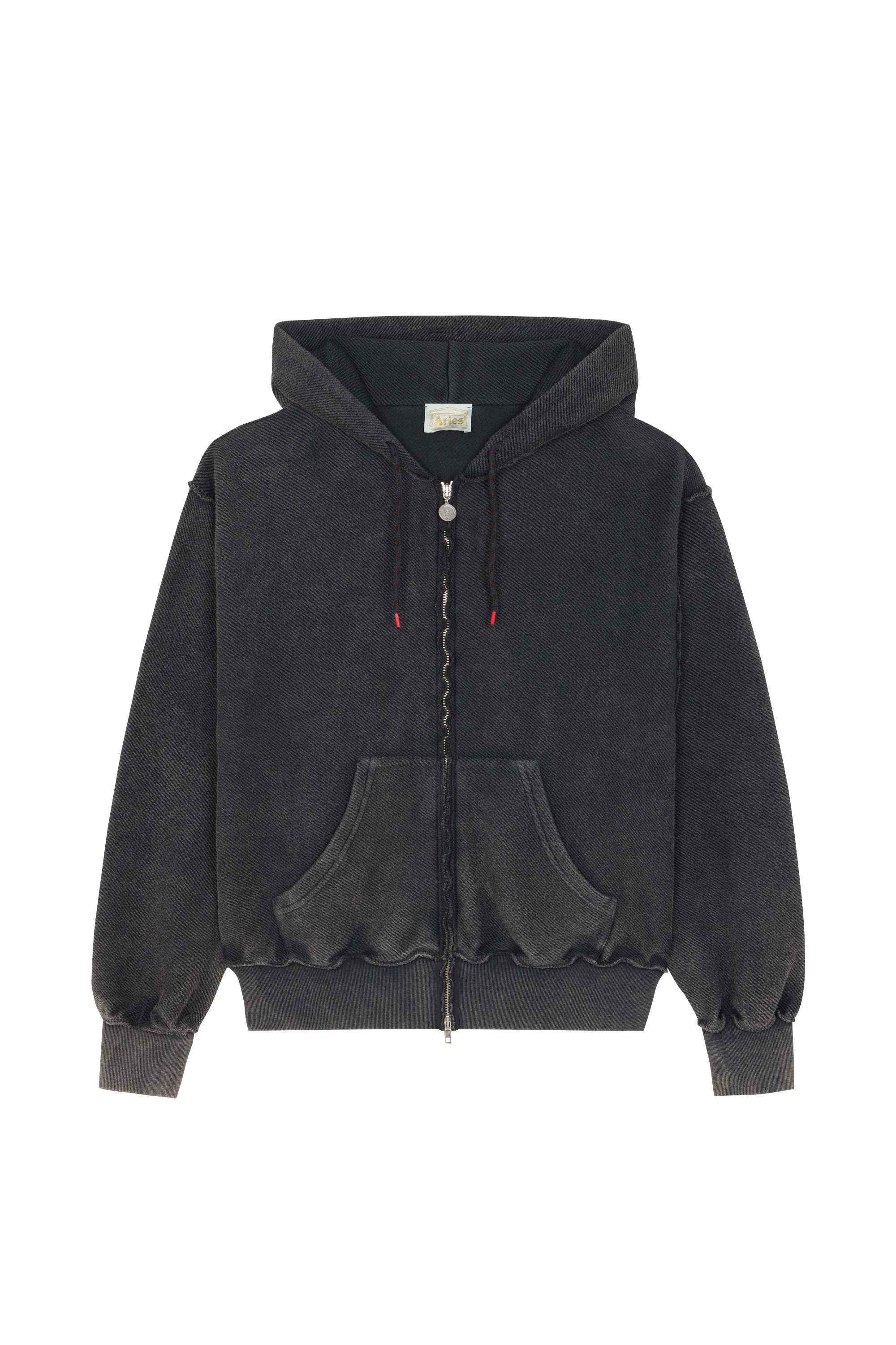 Regular-fit zip-up cotton-blend hoodie with Pony Player Black