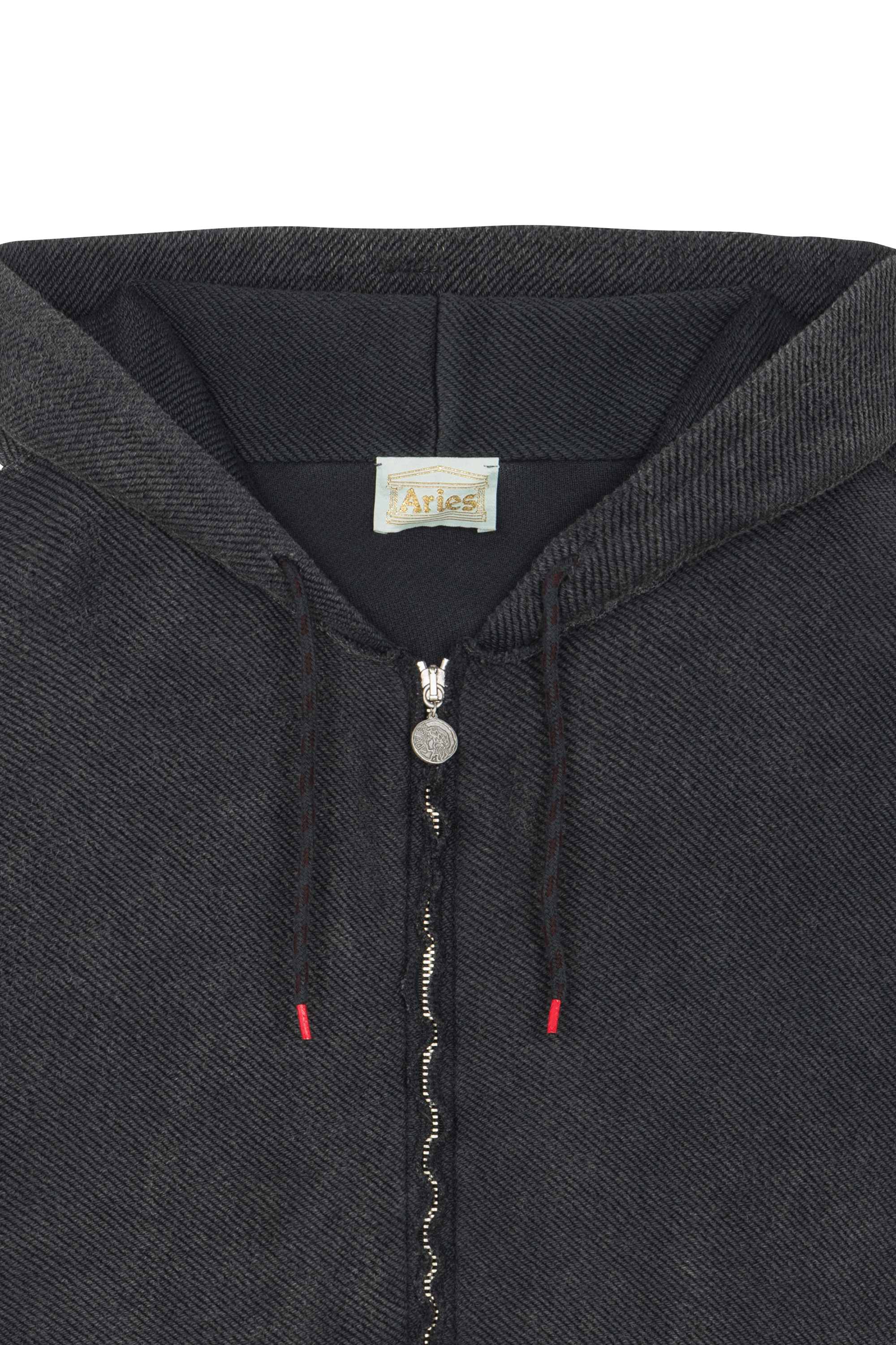 Regular-fit zip-up cotton-blend hoodie with Pony Player Black