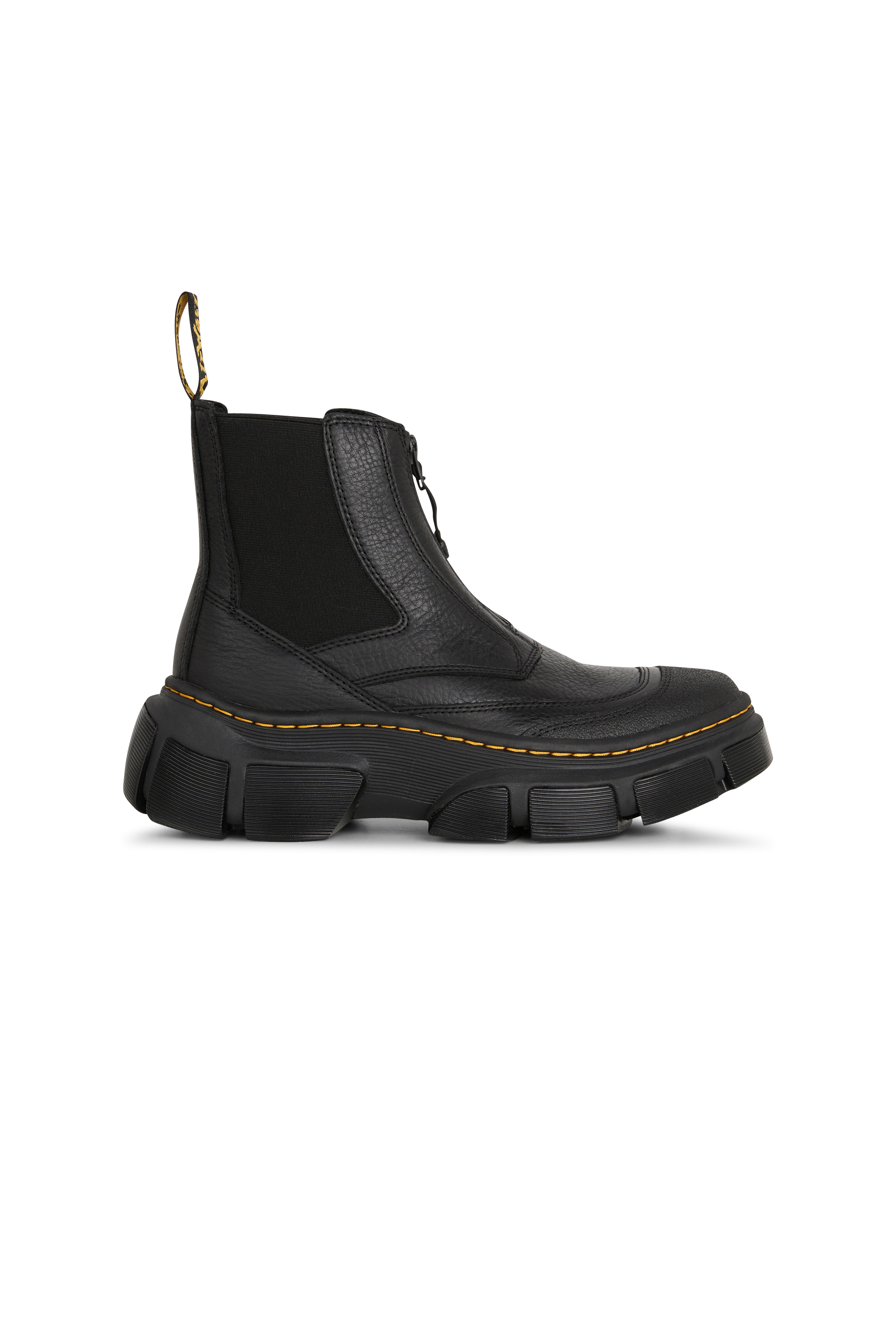 Heeled leather mid-calf boots Black
