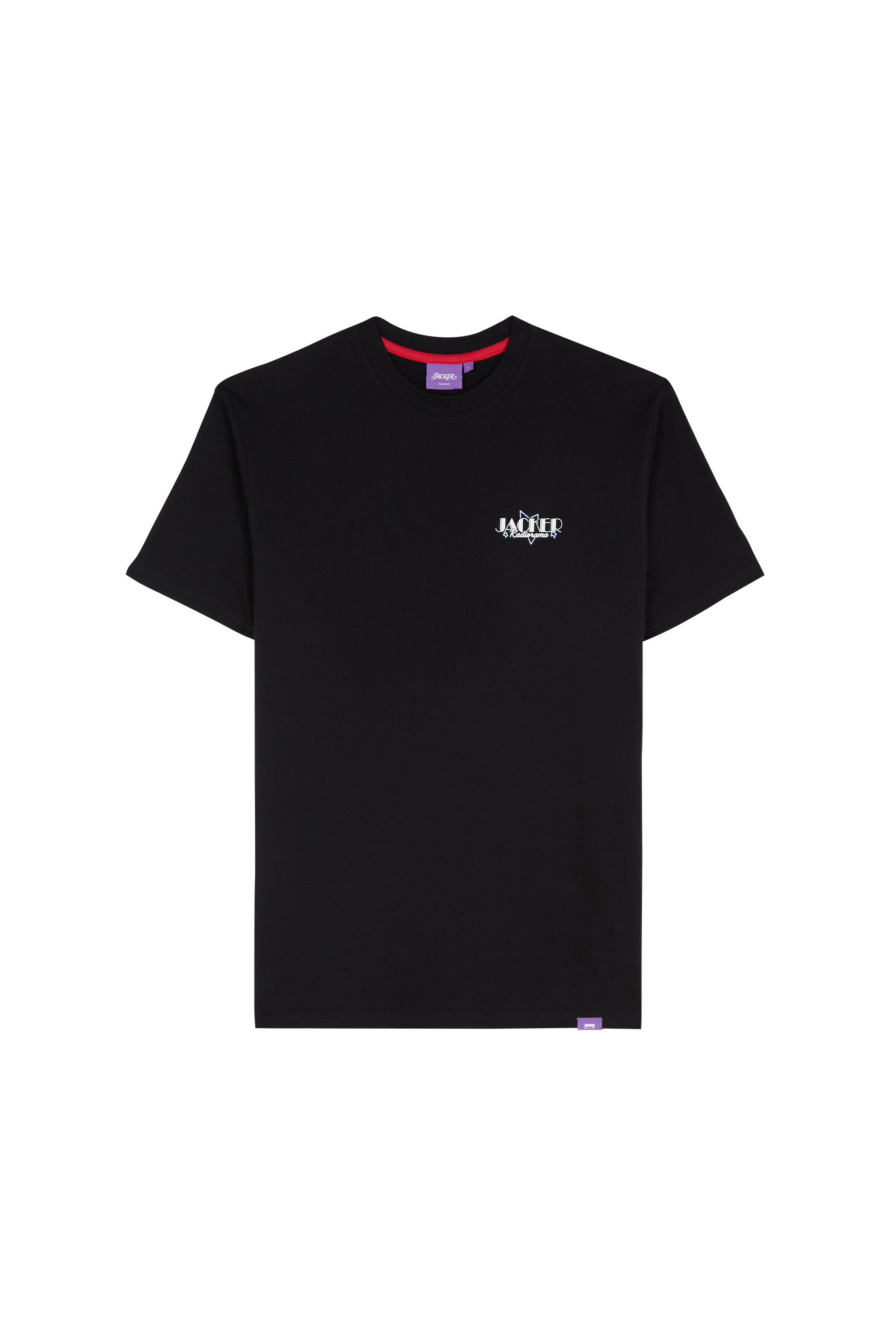 Regular-fit round-neck cotton T-shirt Black