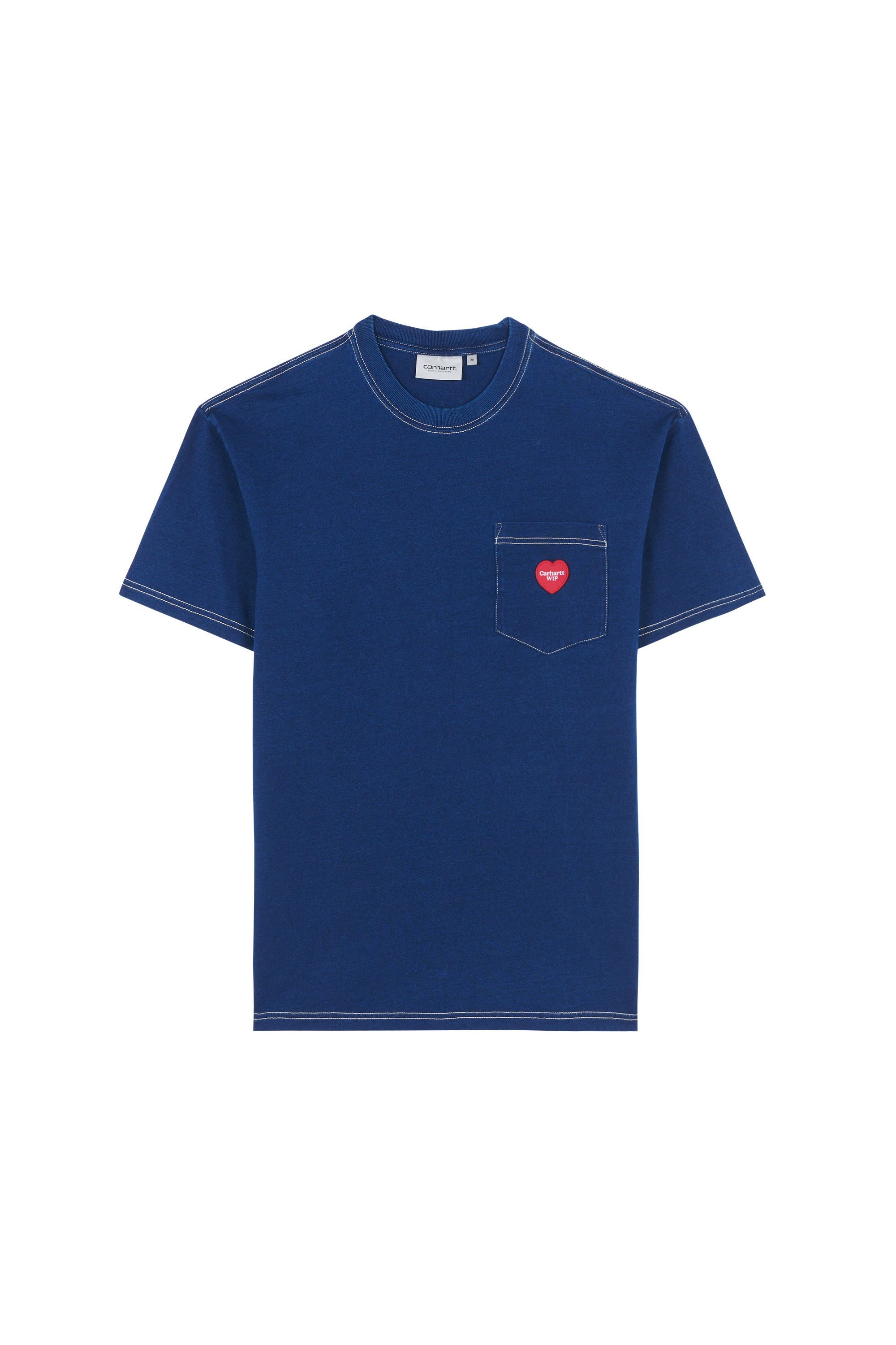 Regular-fit round-neck cotton T-shirt Blue