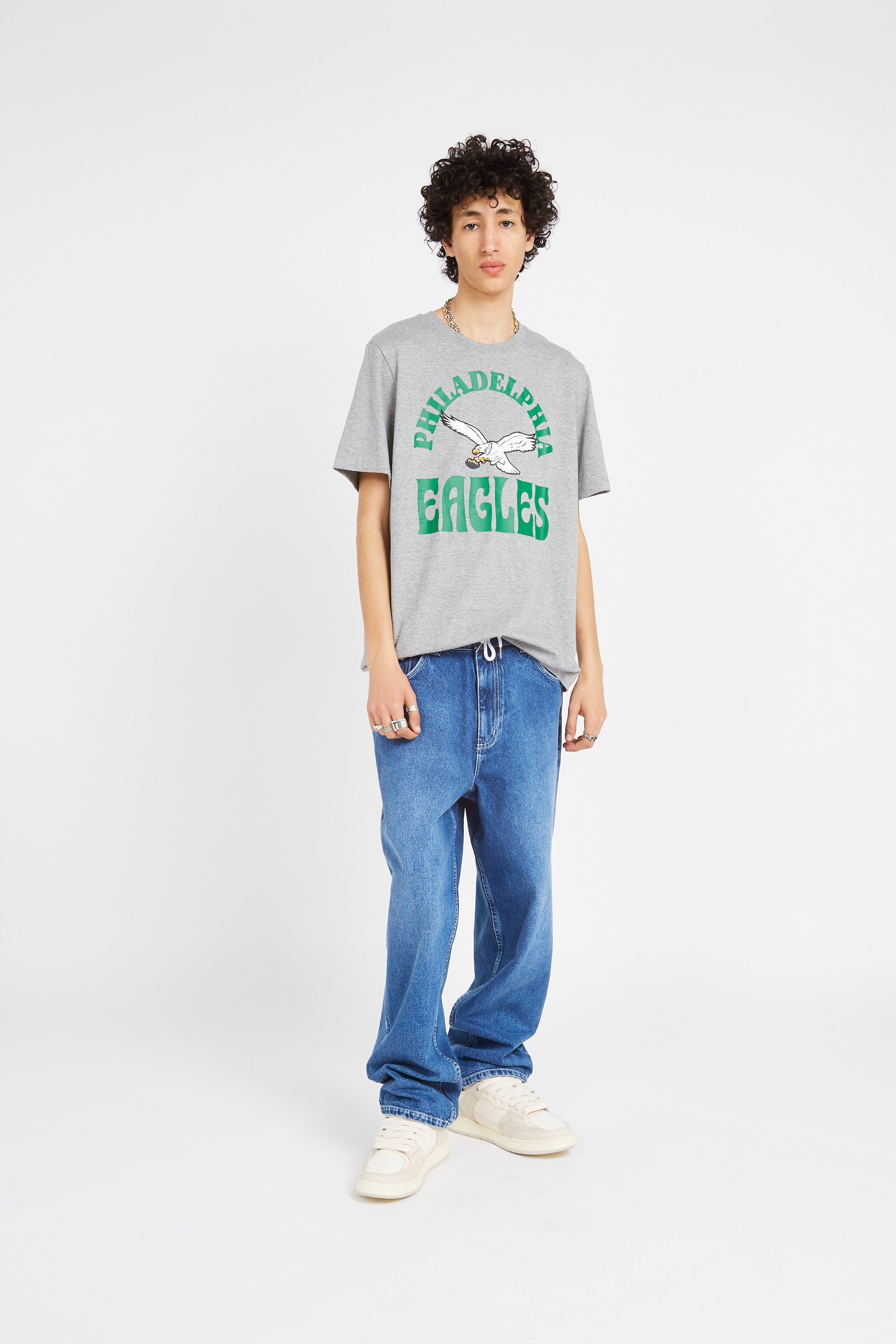 Regular-fit round-neck cotton T-shirt Grey