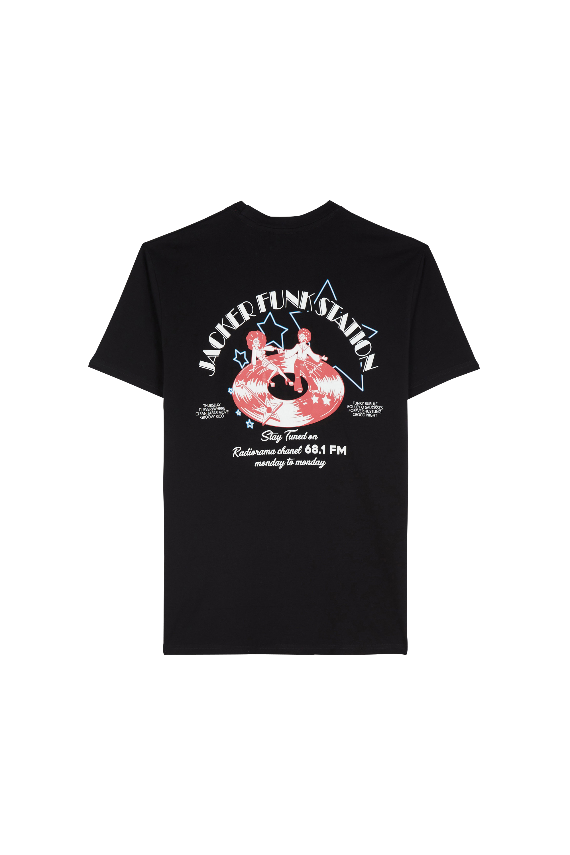 Regular-fit round-neck cotton T-shirt Black