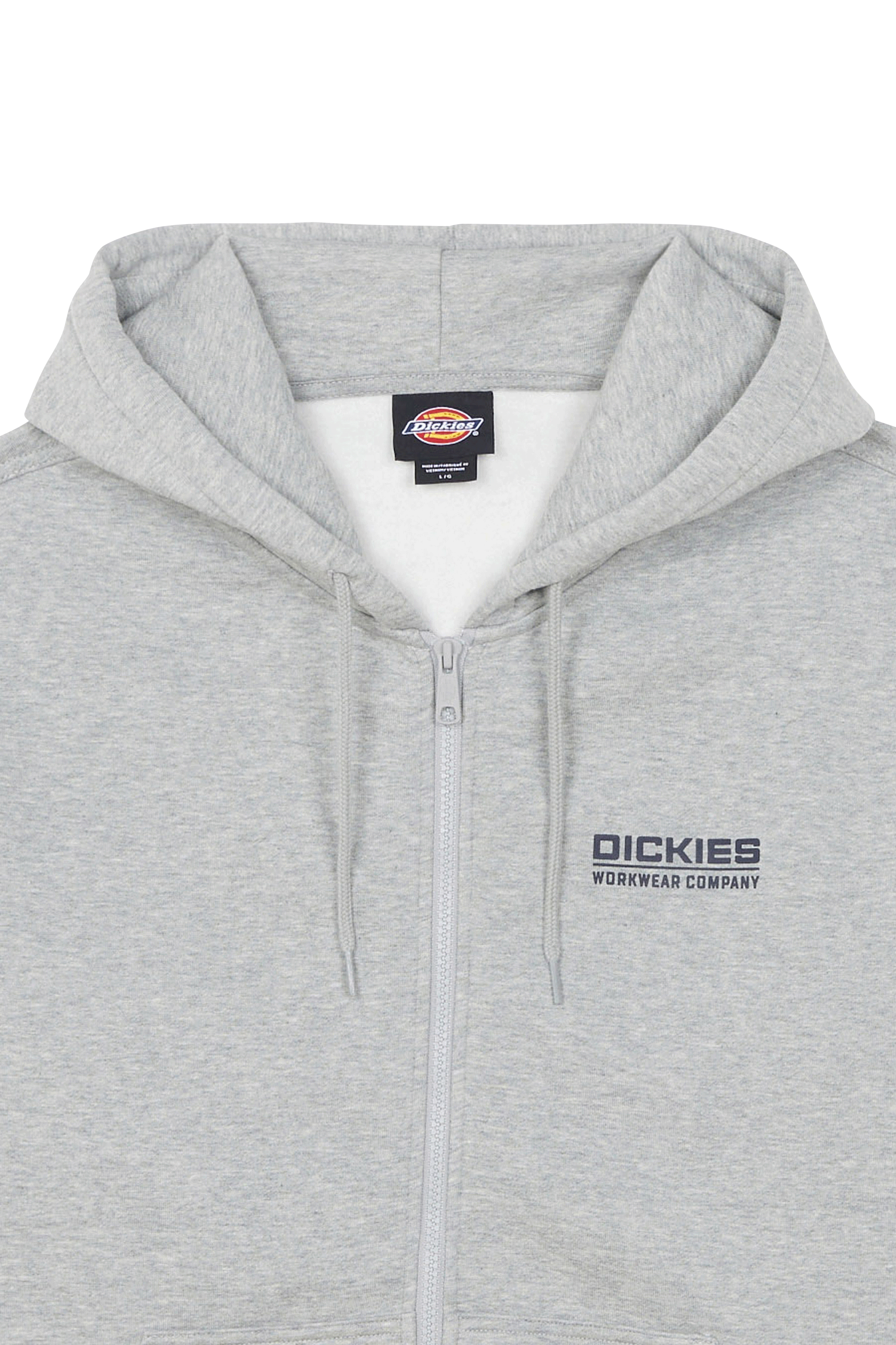 Regular-fit zip-up cotton-blend hoodie with Pony Player Grey