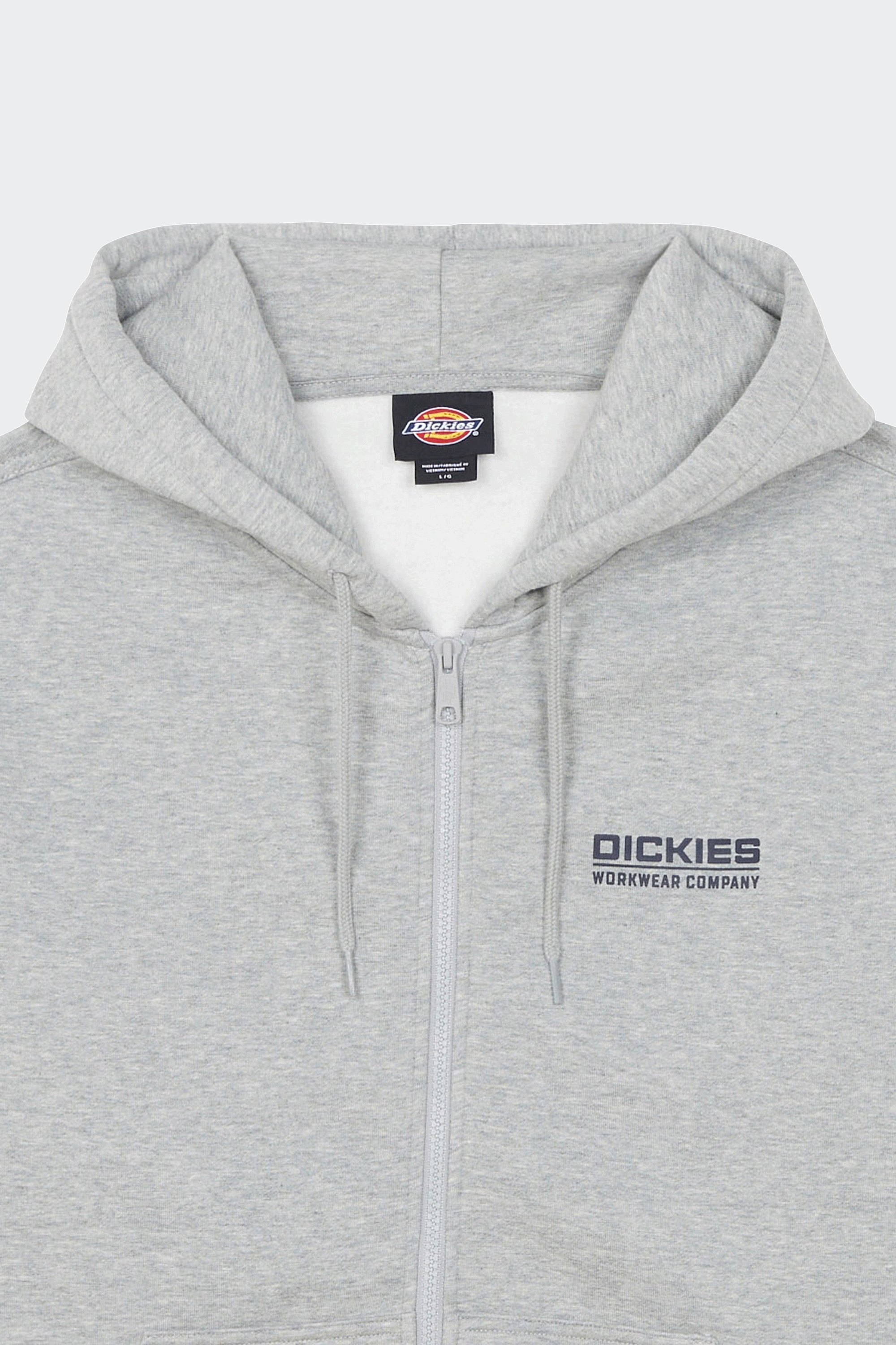 Regular-fit zip-up cotton-blend hoodie with Pony Player | Grey by DICKIES Regular-fit zip-up cotton-blend hoodie with Pony Player Grey
