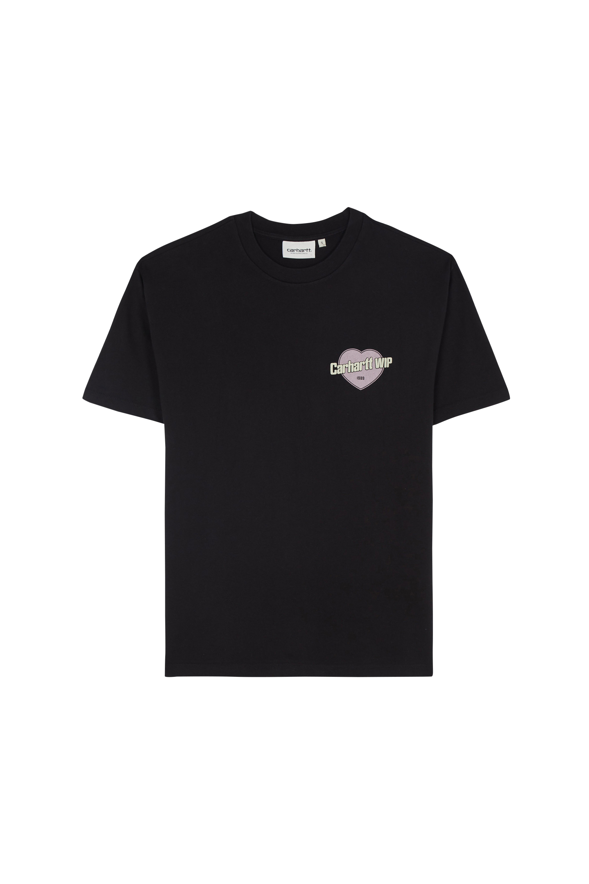 Regular-fit round-neck cotton T-shirt Black