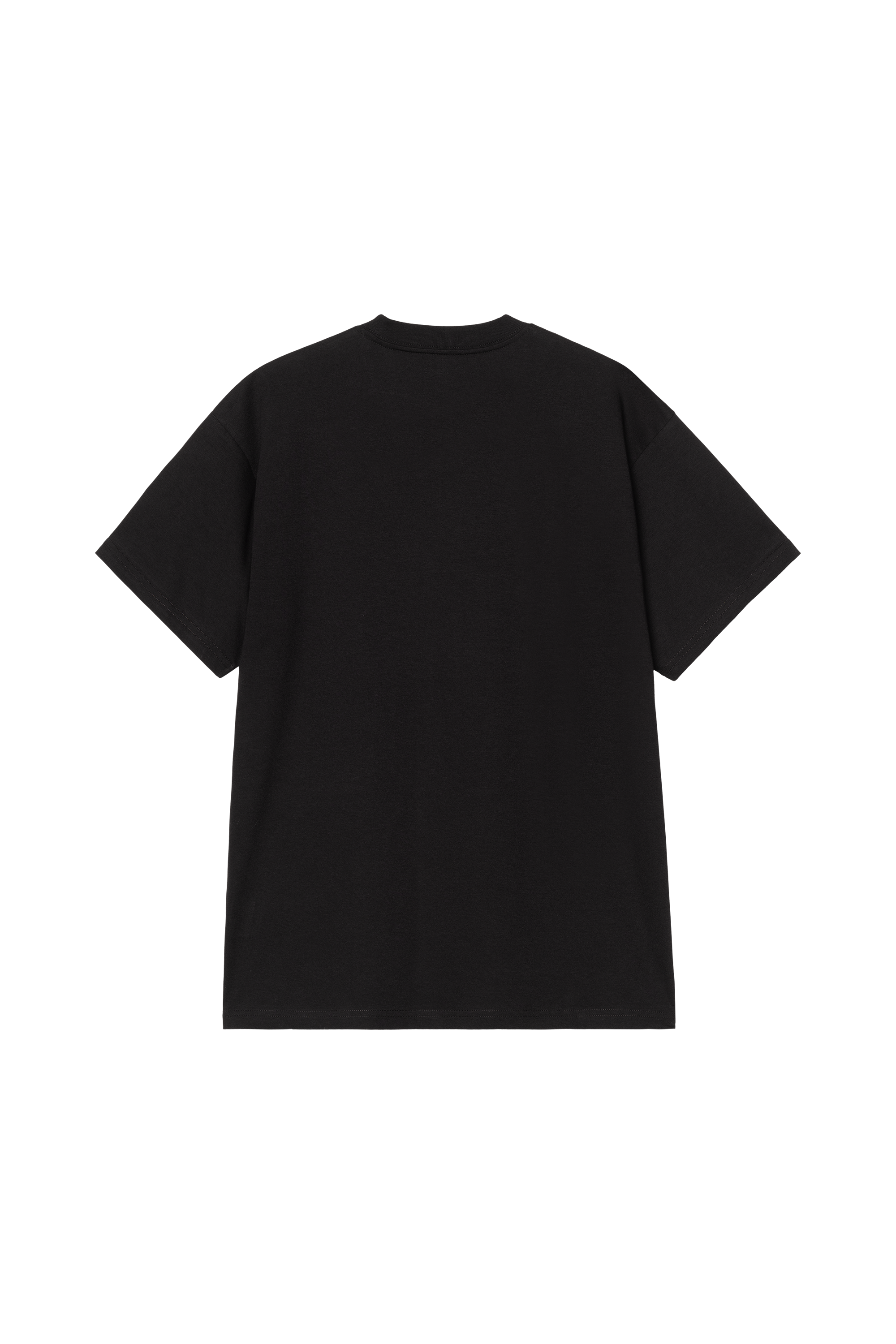 Regular-fit round-neck cotton T-shirt Black