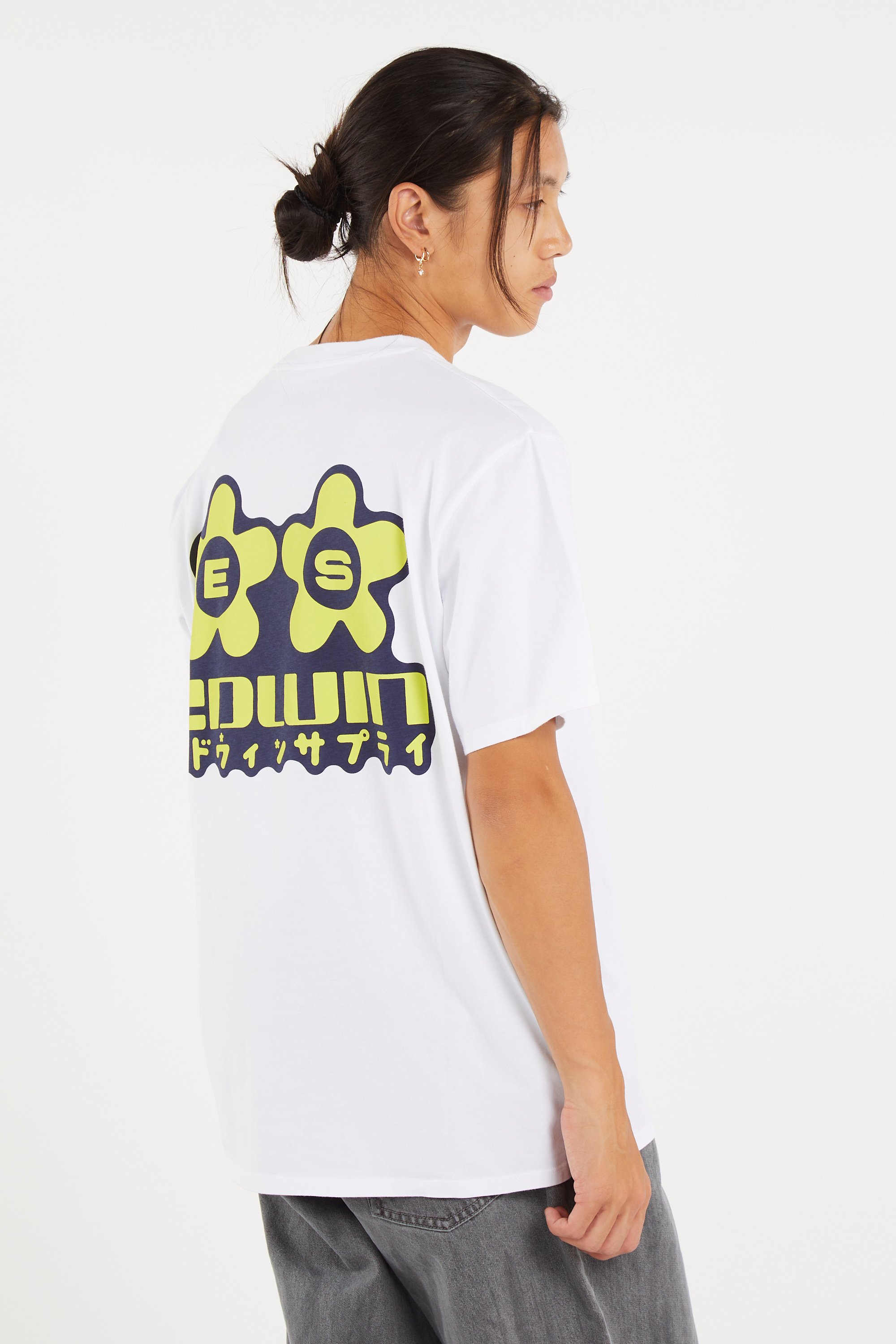 Regular-fit round-neck cotton T-shirt | White EDWIN Men