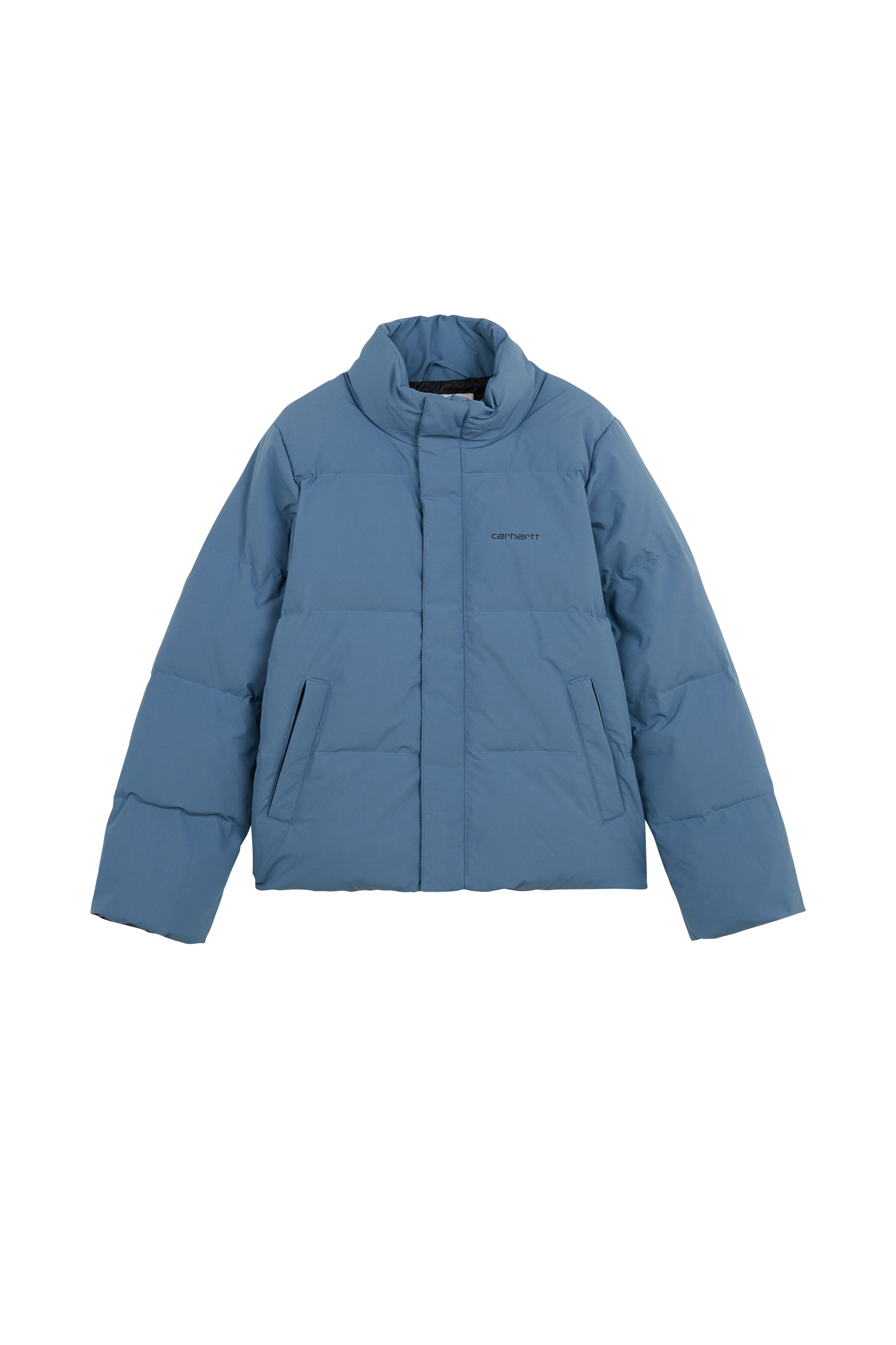 Lightweight quilted padded jacket with high neck Blue