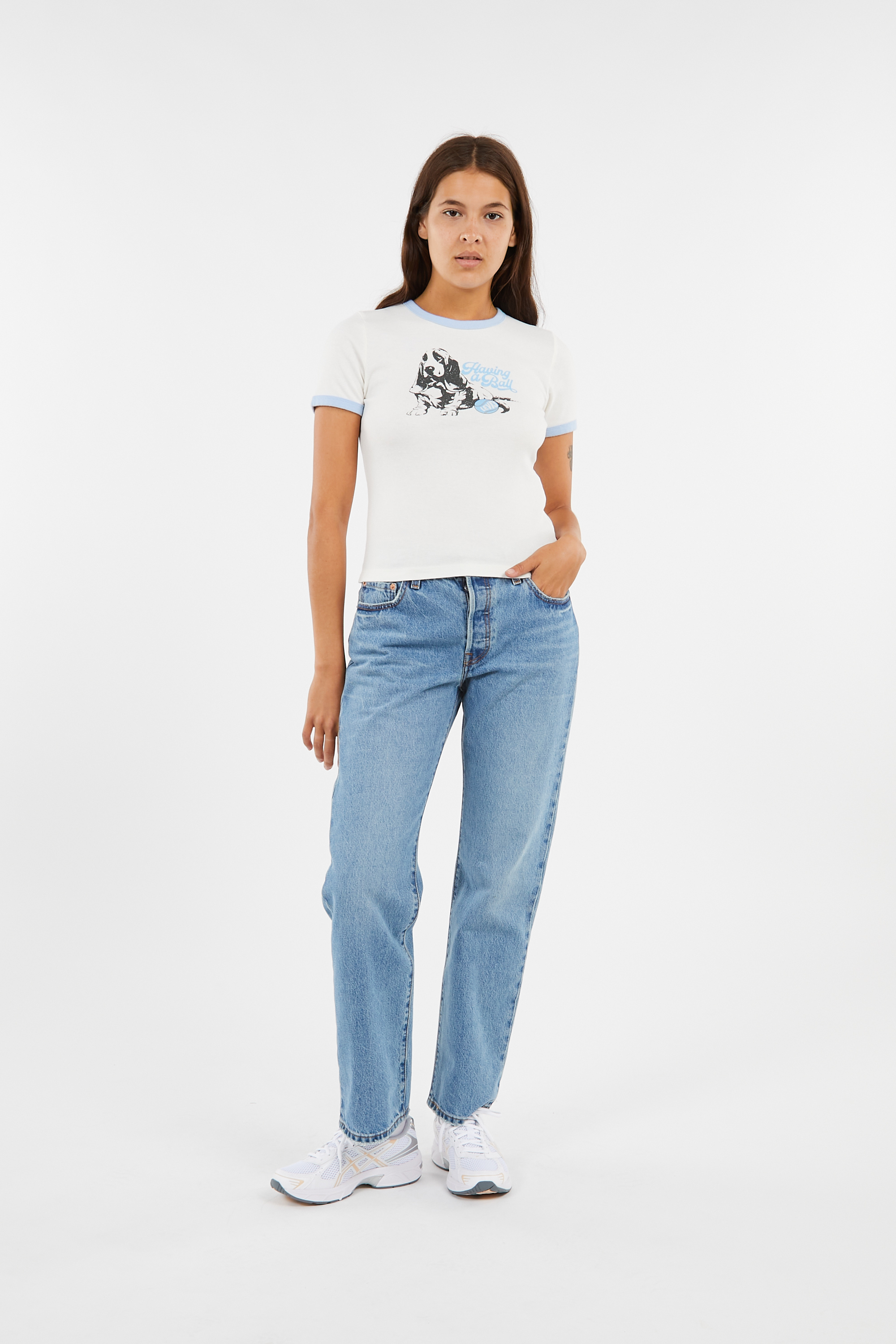 Regular-fit round-neck cotton T-shirt White