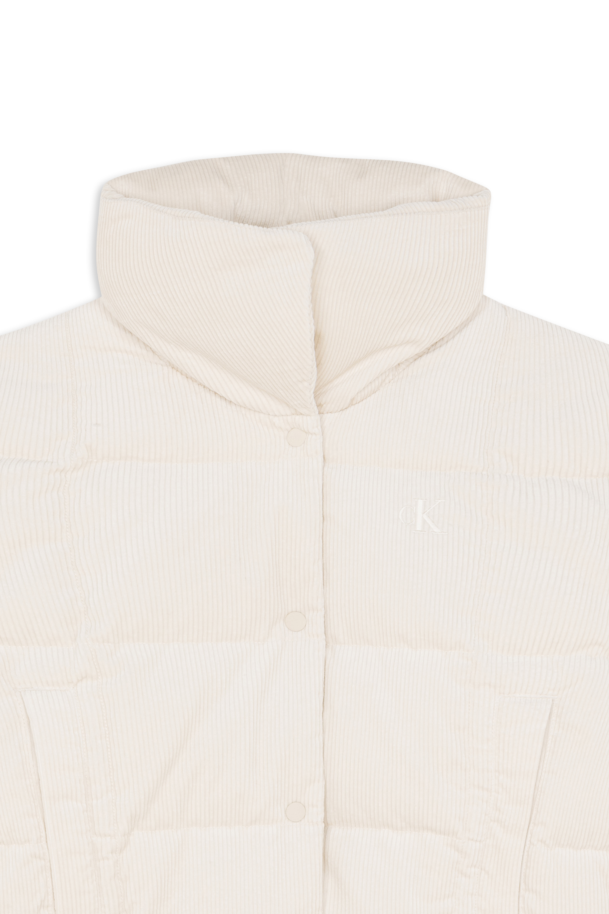 Lightweight quilted padded jacket with high neck White