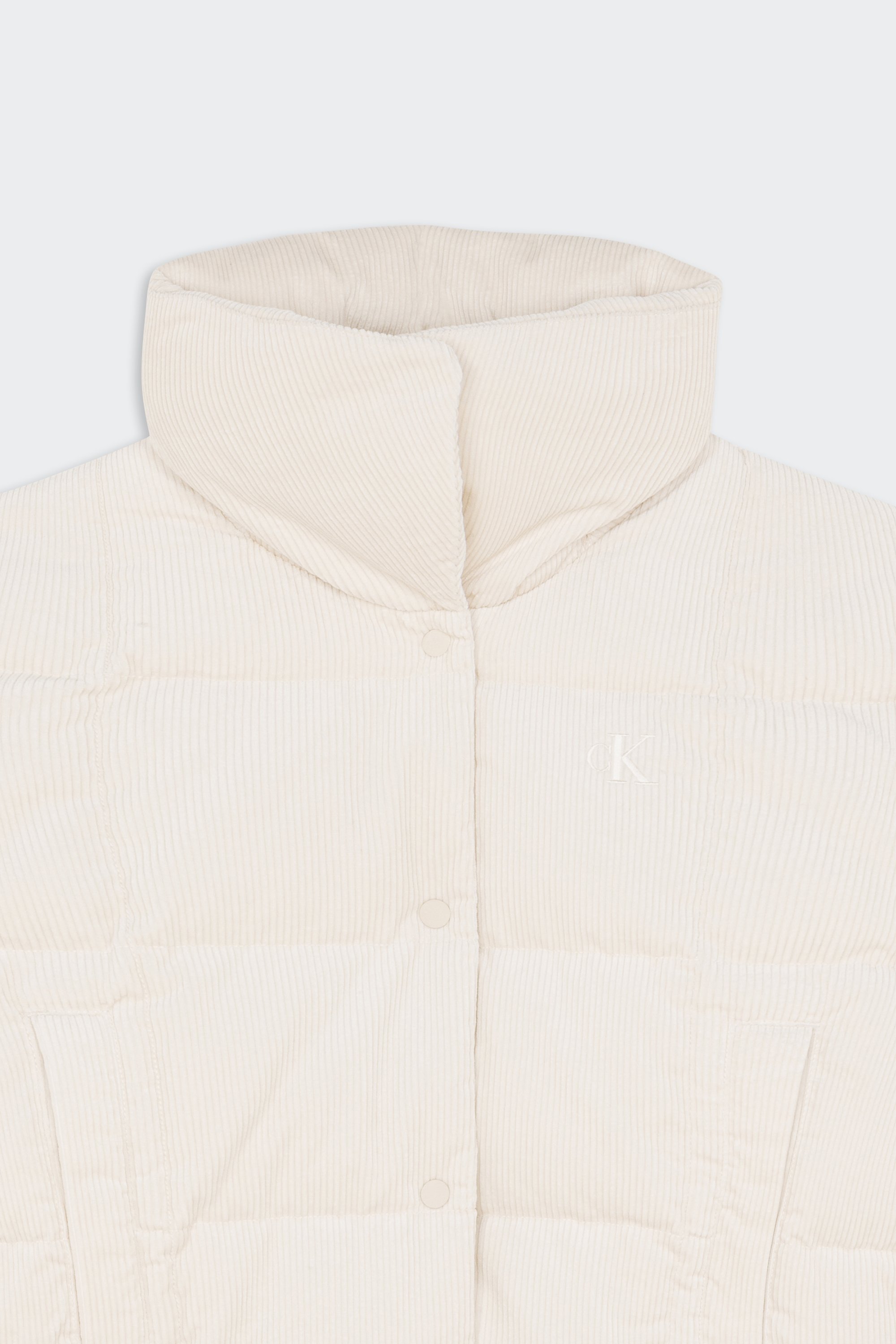 Lightweight quilted padded jacket with high neck | White by CALVIN KLEIN Lightweight quilted padded jacket with high neck White
