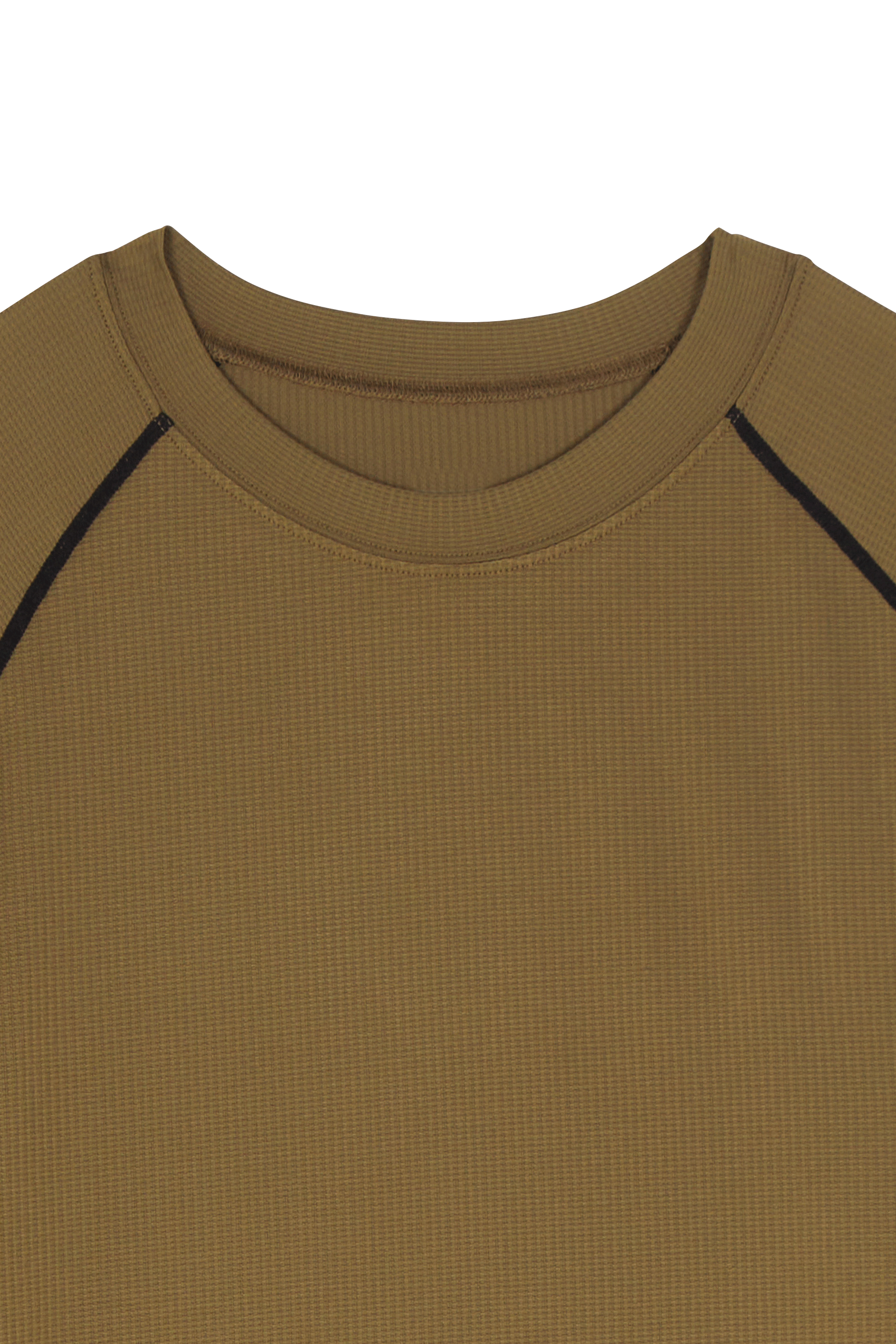 Regular-fit round-neck cotton T-shirt Khaki
