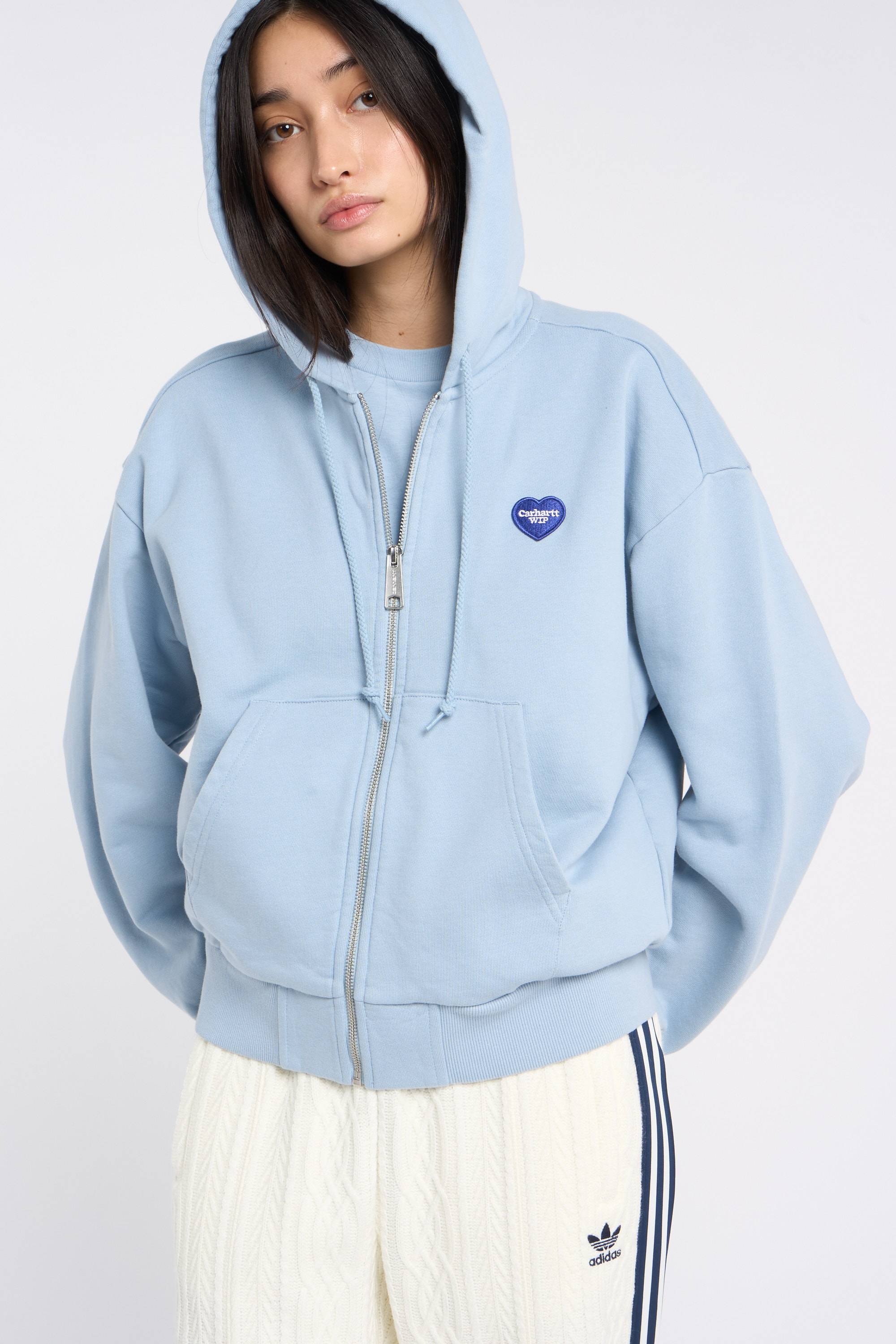 Hoodie zippé Bleu