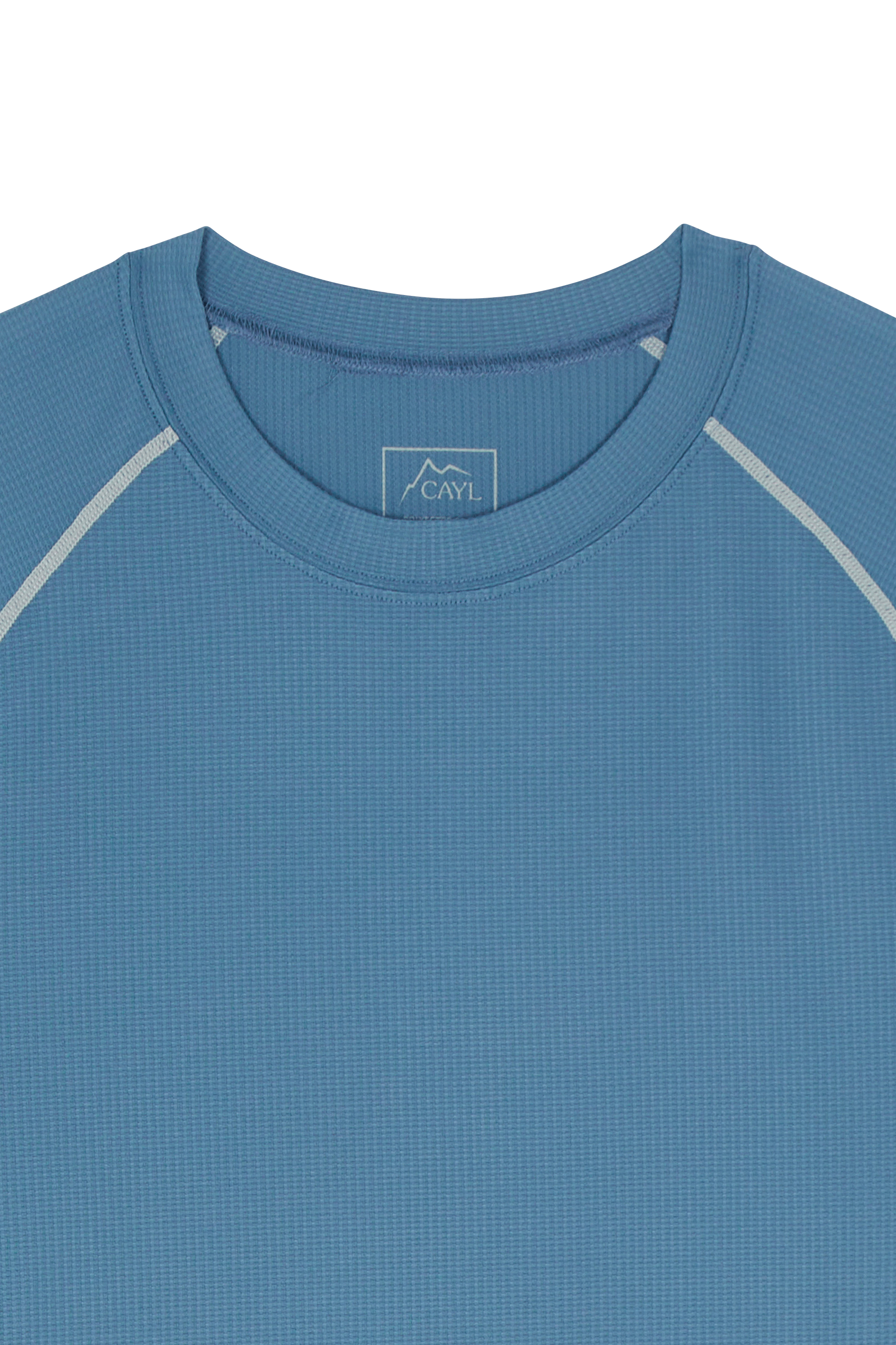 Regular-fit round-neck cotton T-shirt Blue