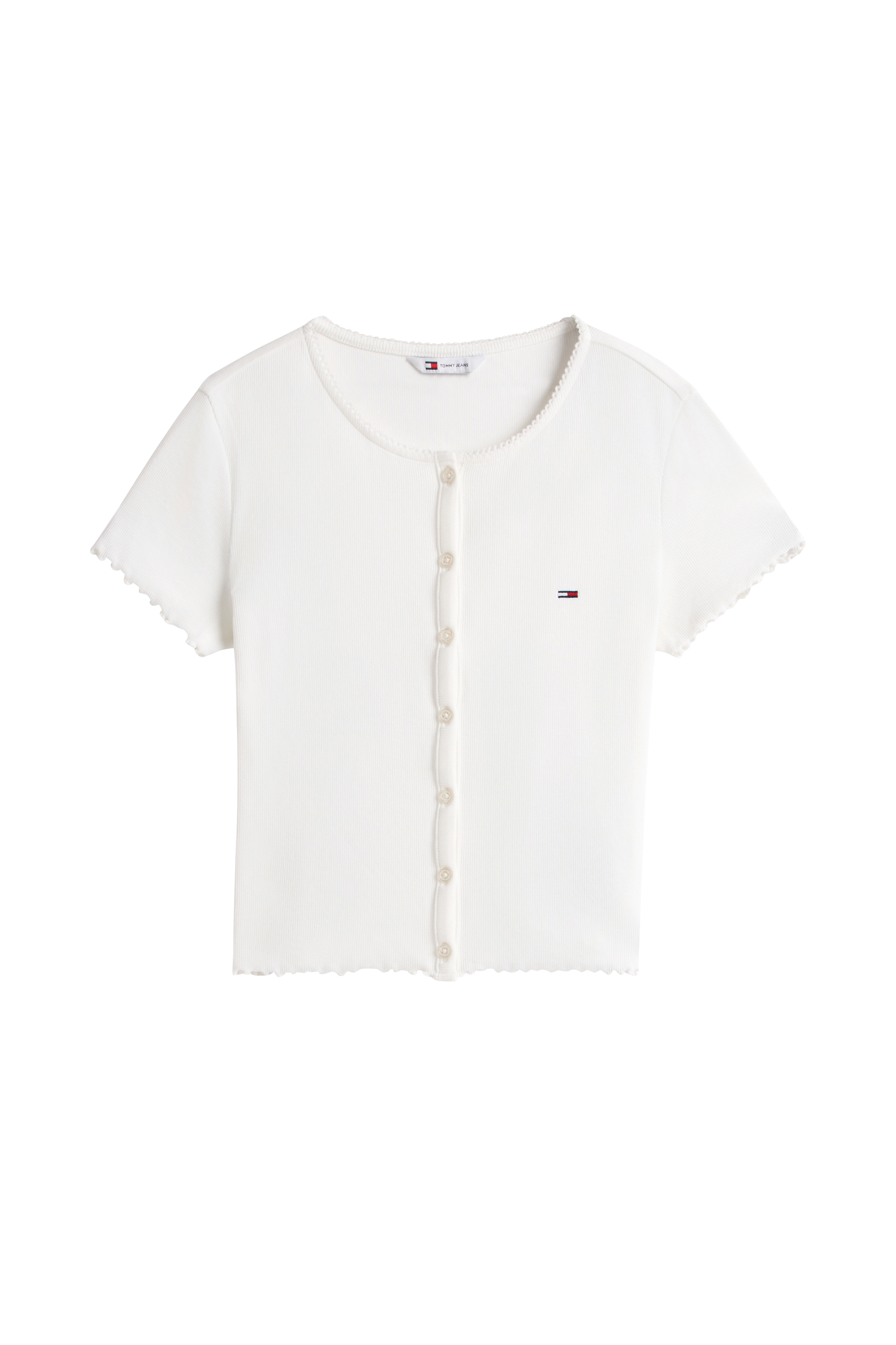 Regular-fit round-neck cotton T-shirt  Ecru