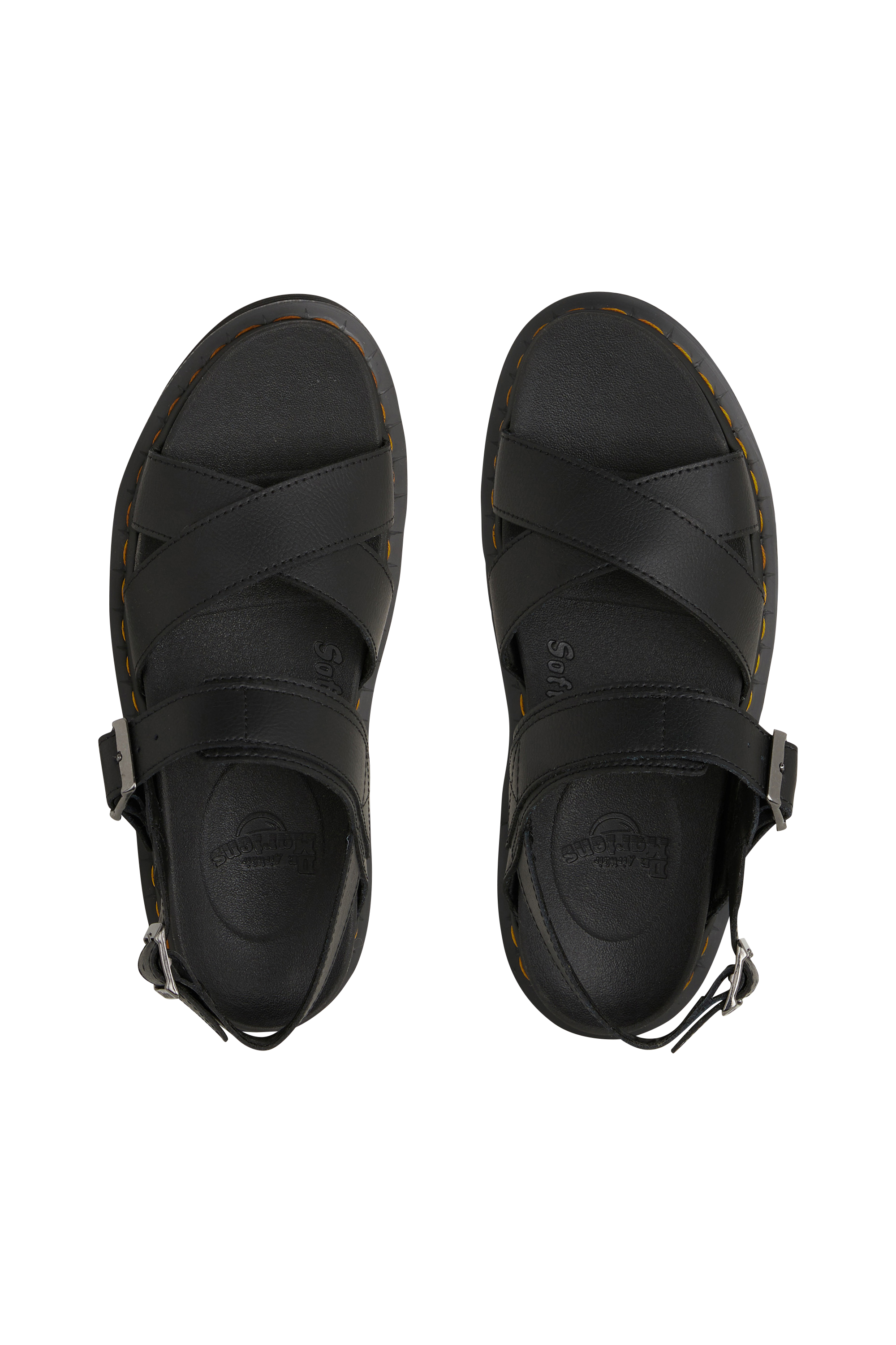 Flat furry sheepskin sandals Black