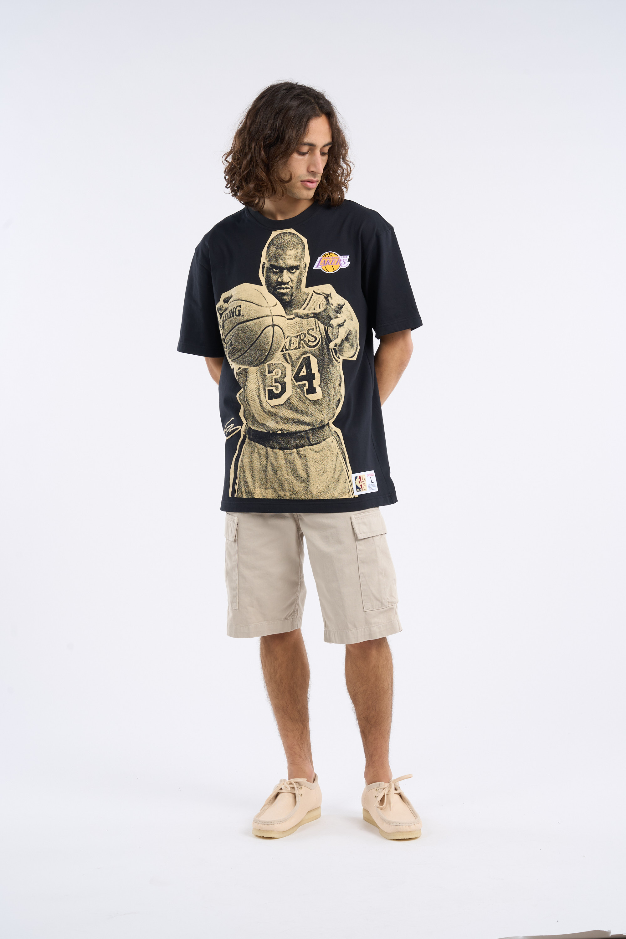 Regular-fit round-neck cotton T-shirt Black