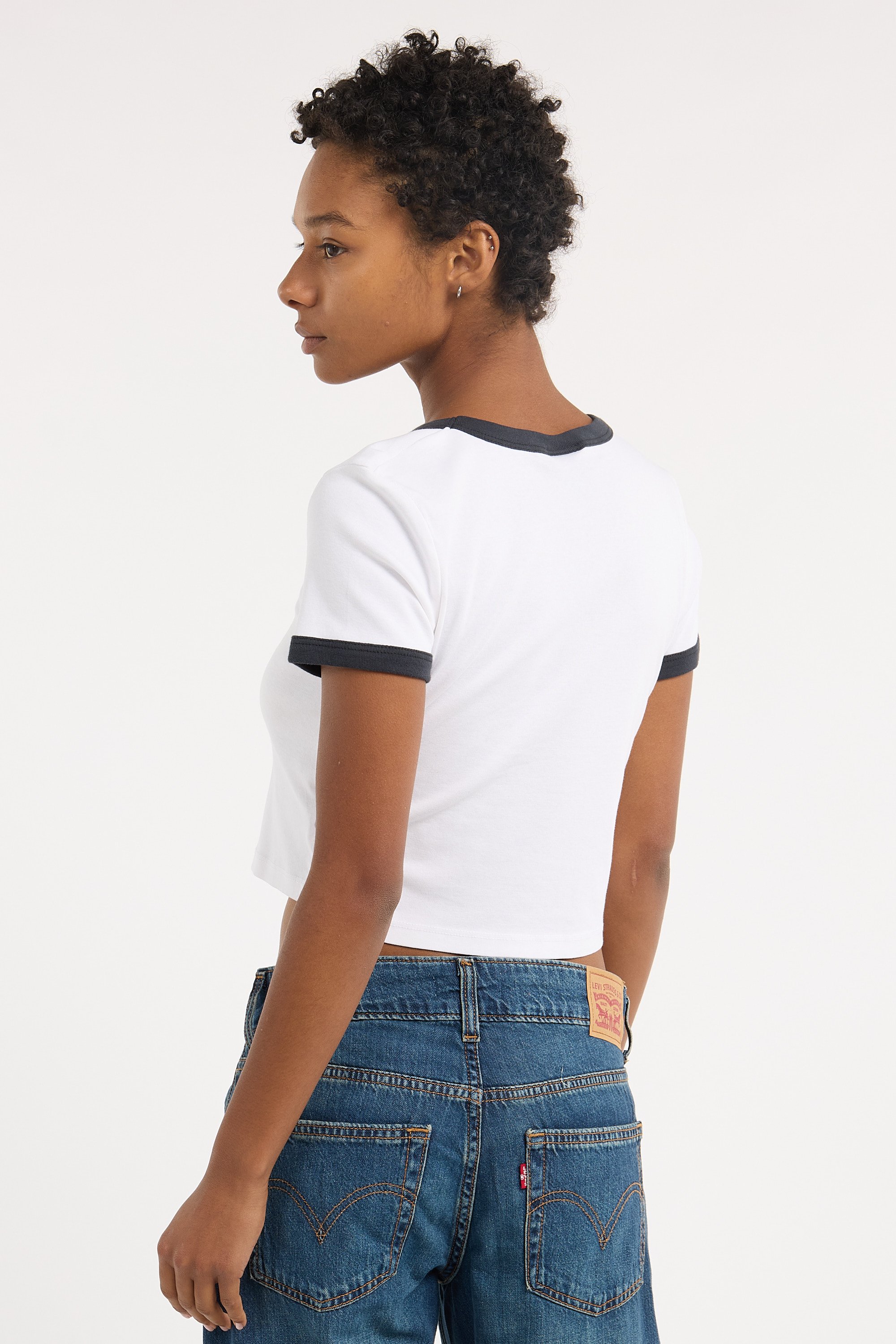 Regular-fit round-neck cotton T-shirt | White OBEY Women