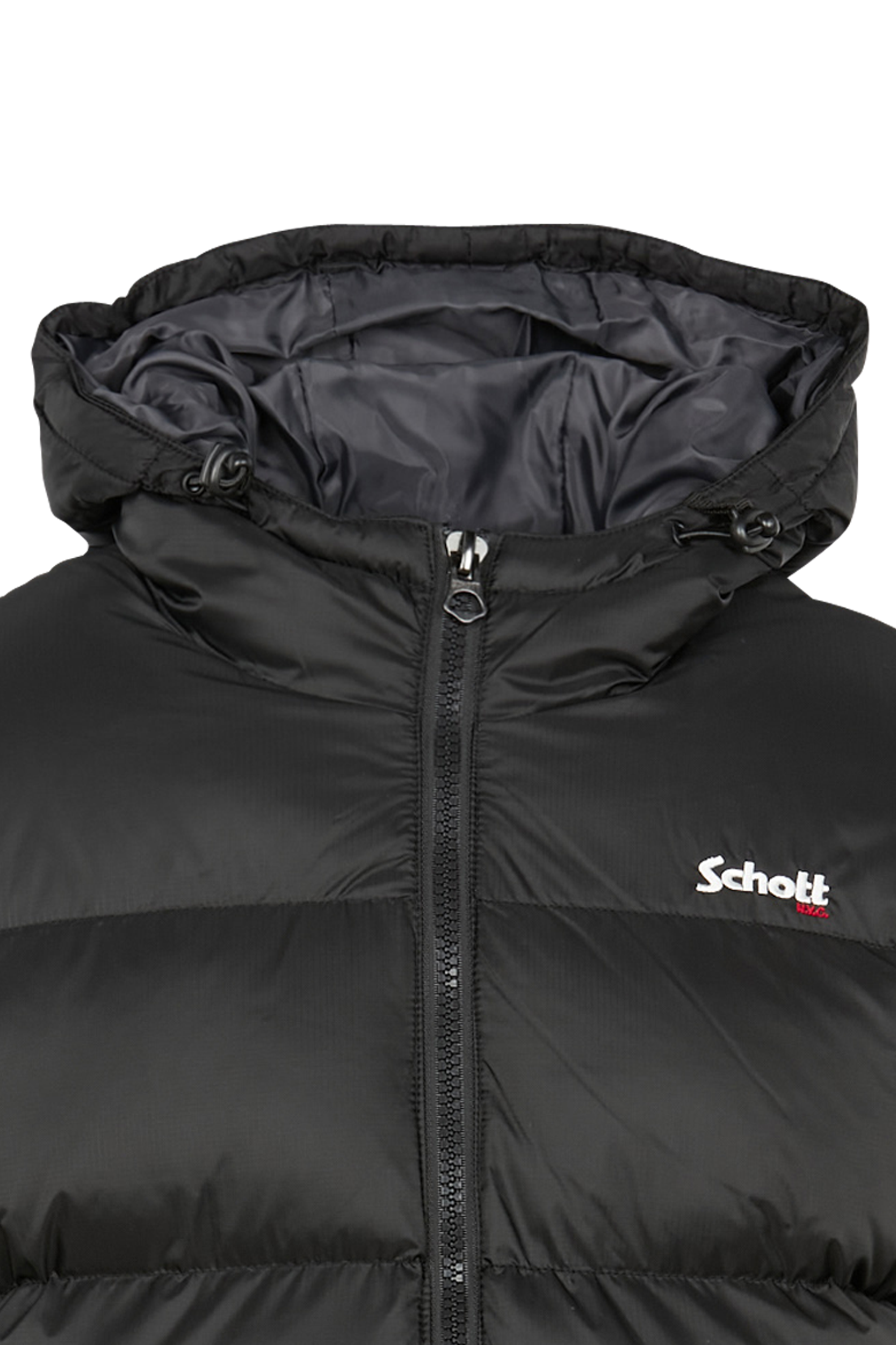 Puffer jacket with hood Black