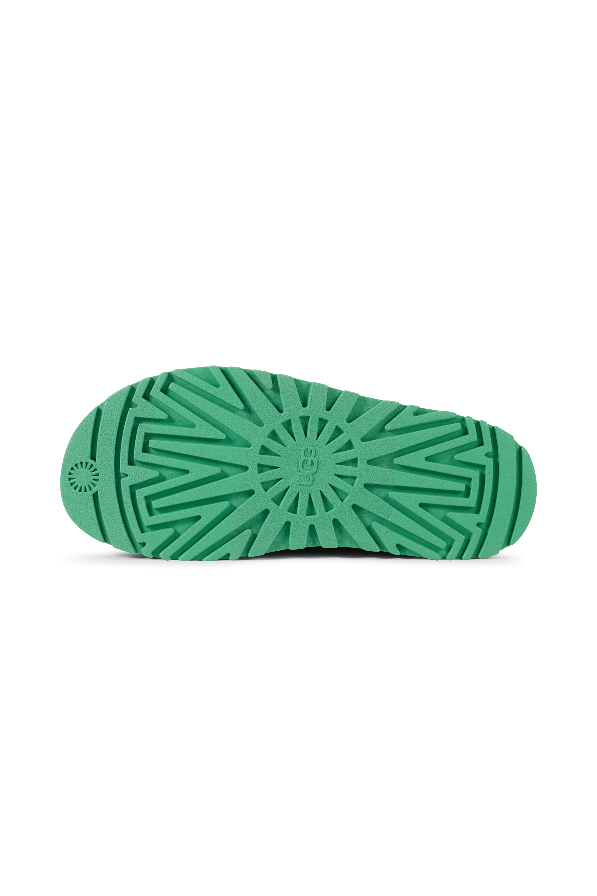 Flat furry sheepskin sandals Green