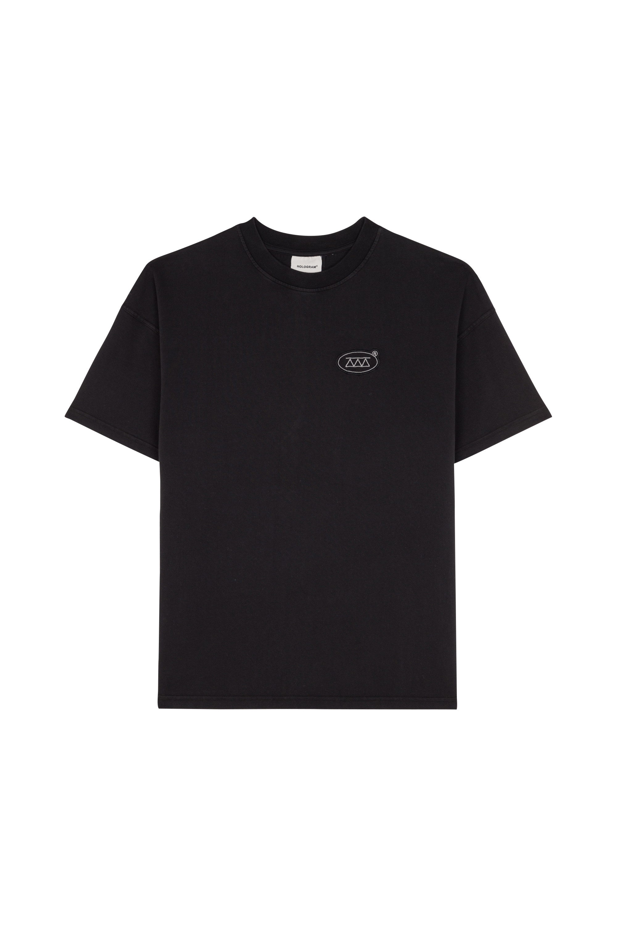 Regular-fit round-neck cotton T-shirt Black