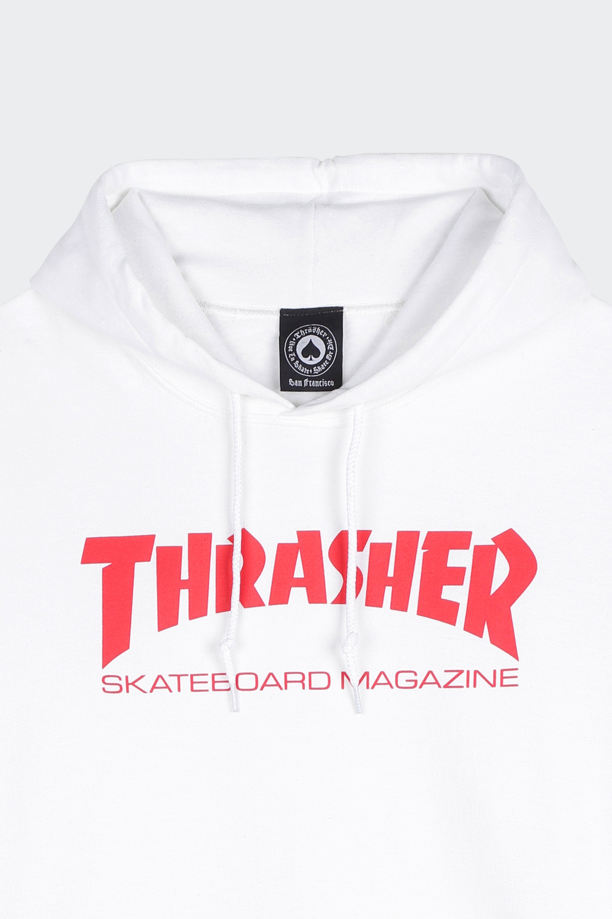 Skateboard Pull Thrasher Noir Et Blanc Hoodie Skate Mag Hood Blanc