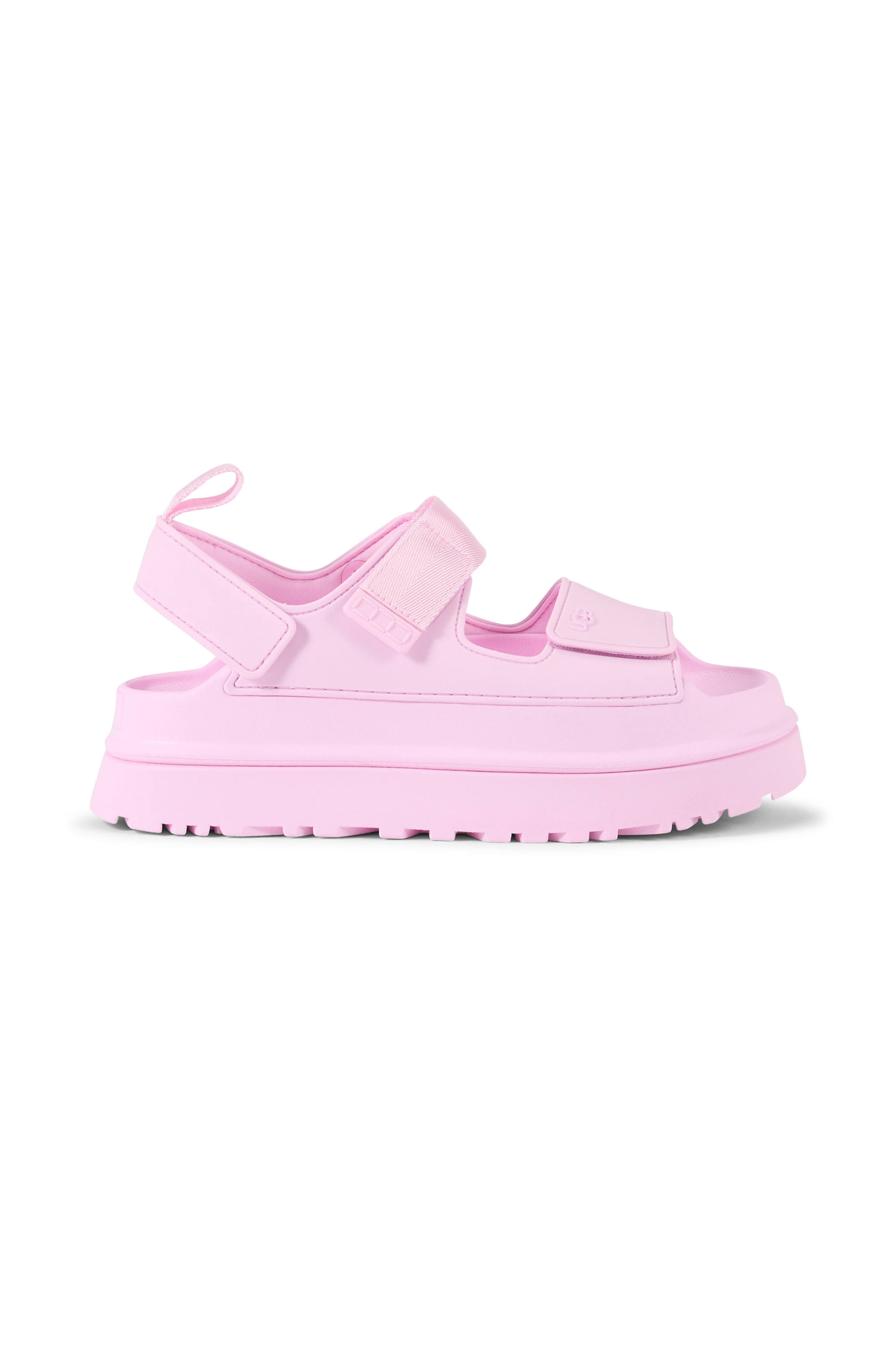 Flat furry sheepskin sandals GOLDENGLOW Pink diamond